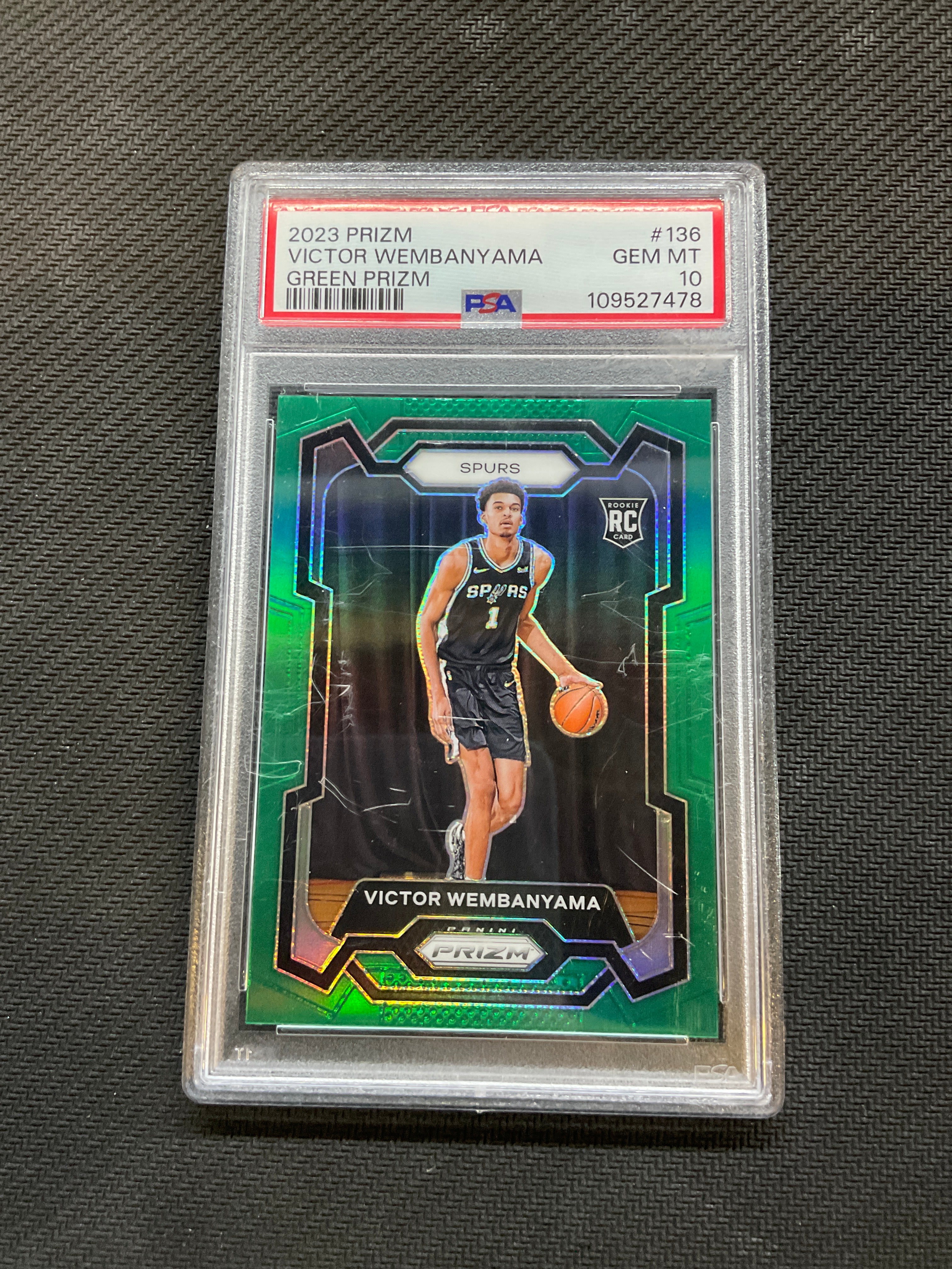 2023 Prizm Victor Wembanyama Rookie Green PSA 10 478 Spurs – Magic