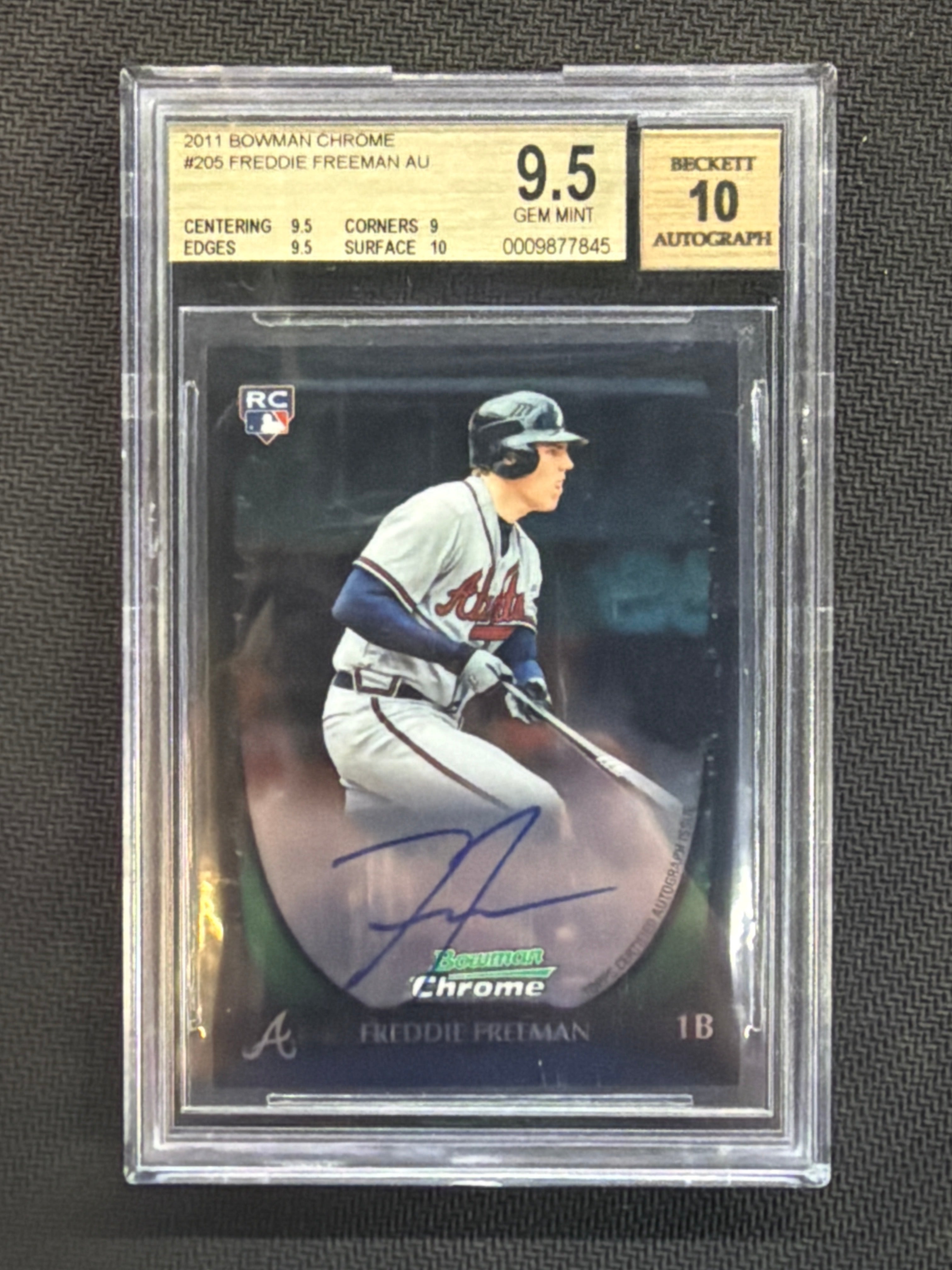 その他 Bowman chrome 2011 Bowman Chrome Freddie Freeman Rookie Auto BGS 9.5 10 Braves