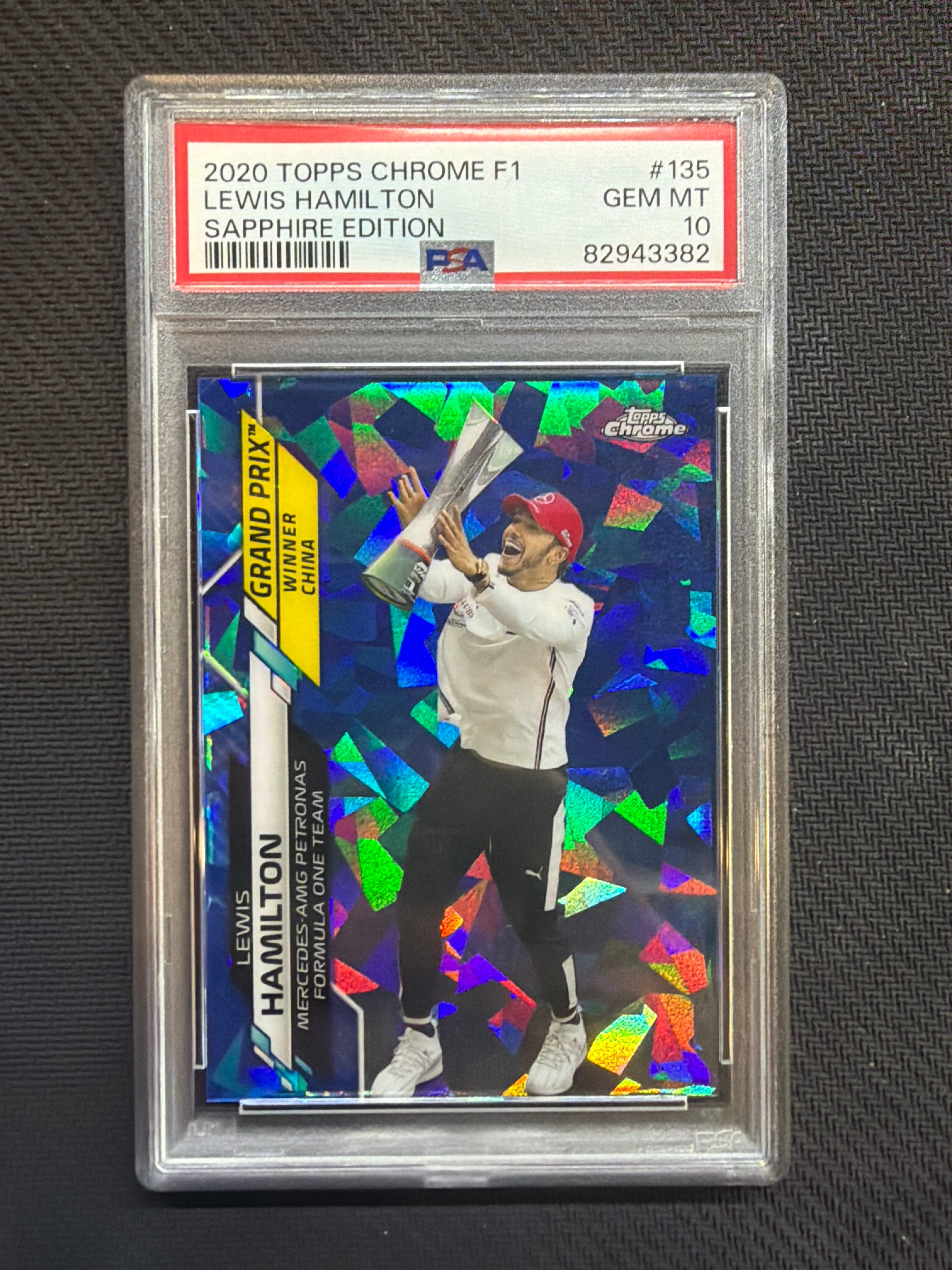 2020 Topps Chrome F1 Sapphire Lewis Hamilton #135 PSA 10 China 382