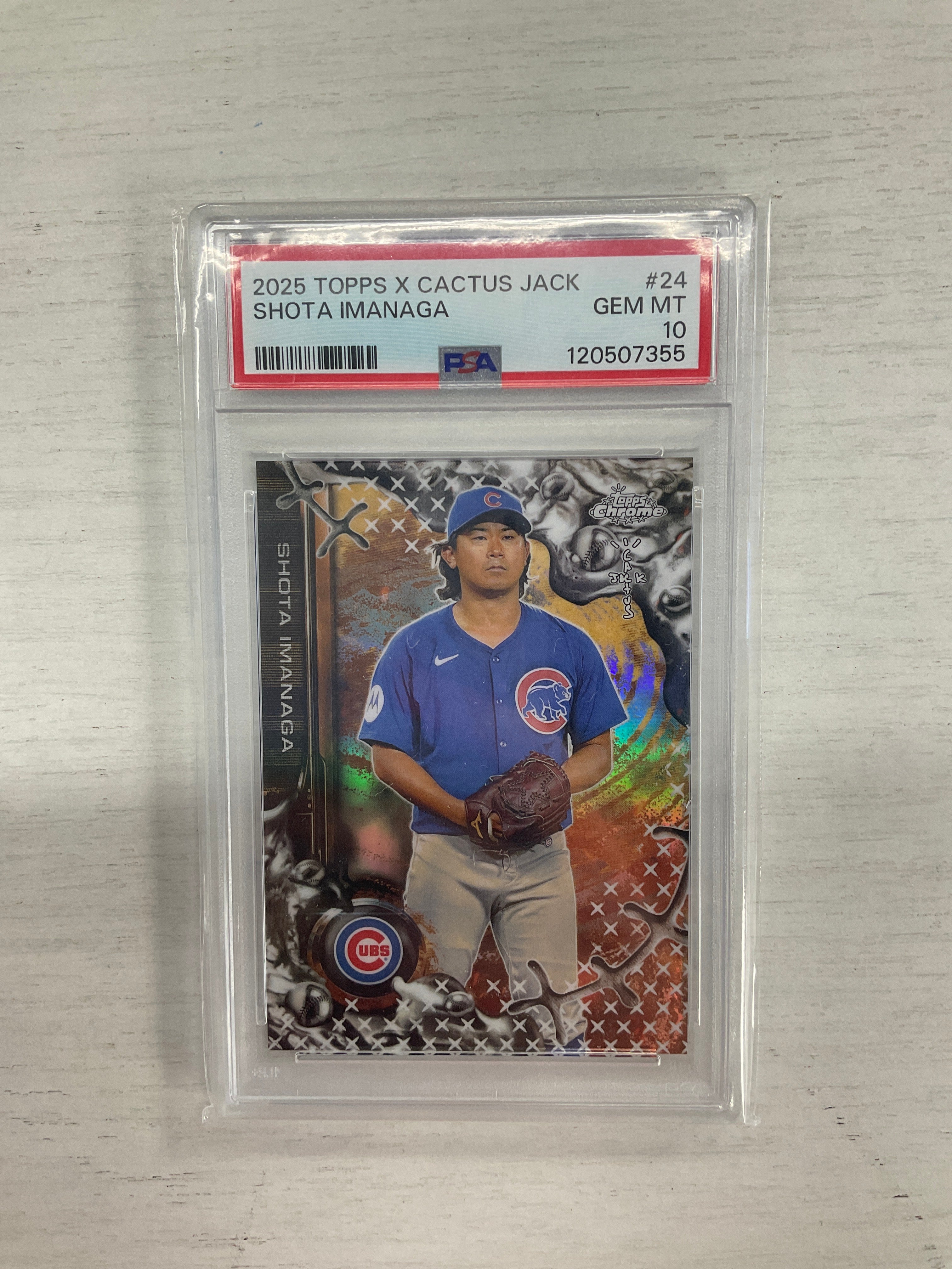 2025 Topps Chrome Cactus Jack Shota Imanaga Gold /50 PSA 10
