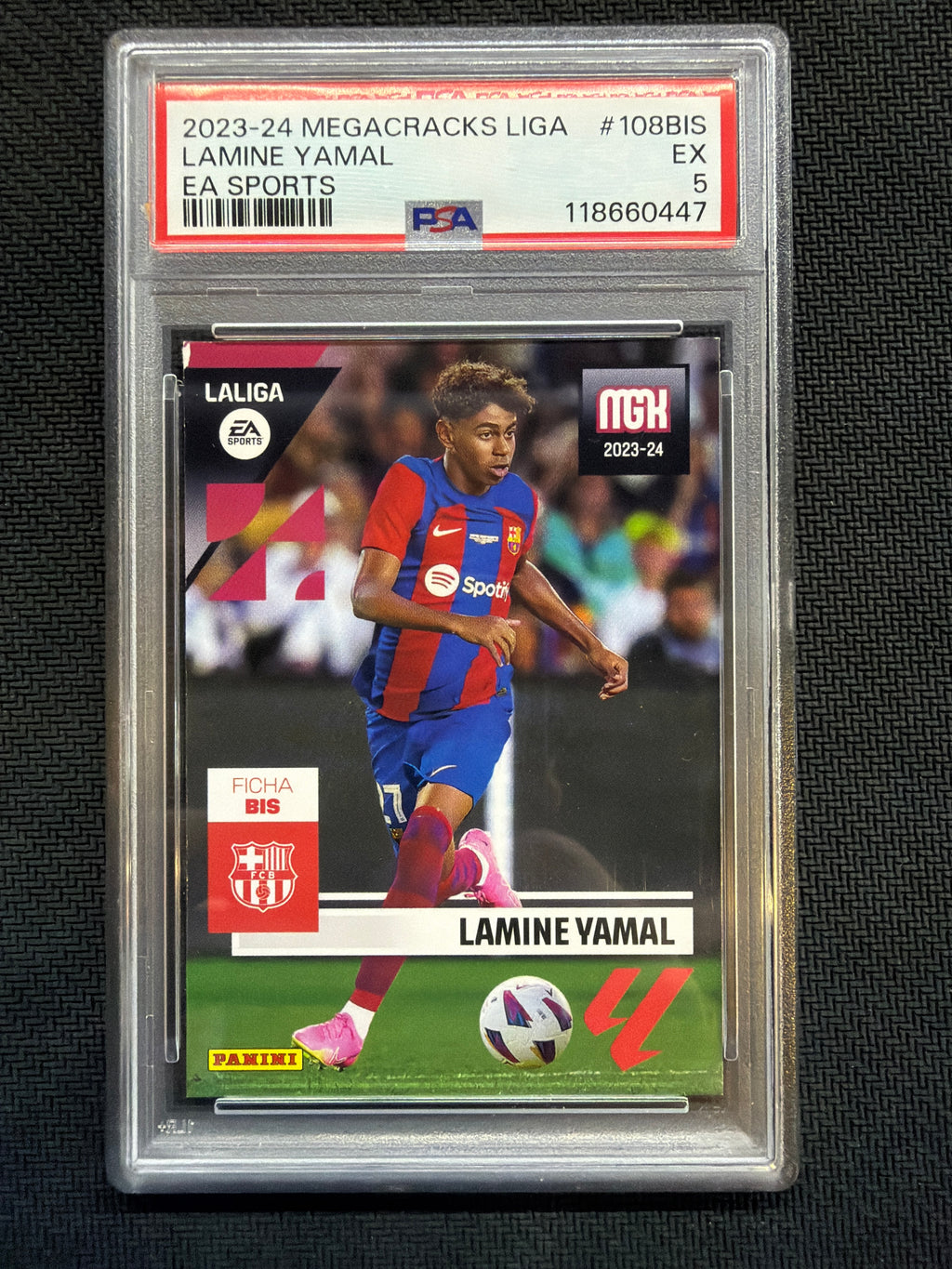 2023-24 Panini Megacracks Liga LaMine Yamal Rookie PSA 5 Barcelona