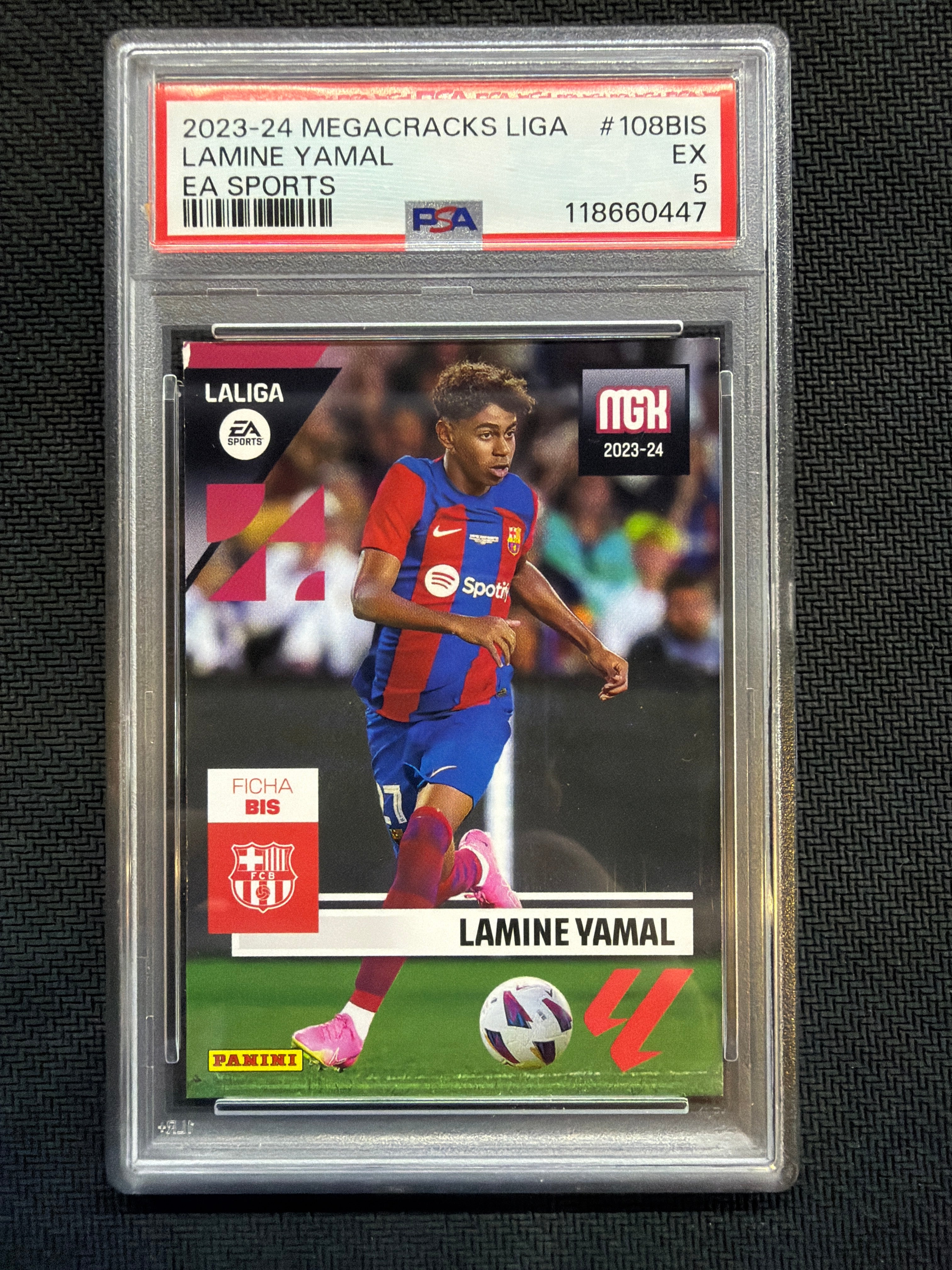 2023-24 Panini Megacracks Liga LaMine Yamal Rookie PSA 5 Barcelona
