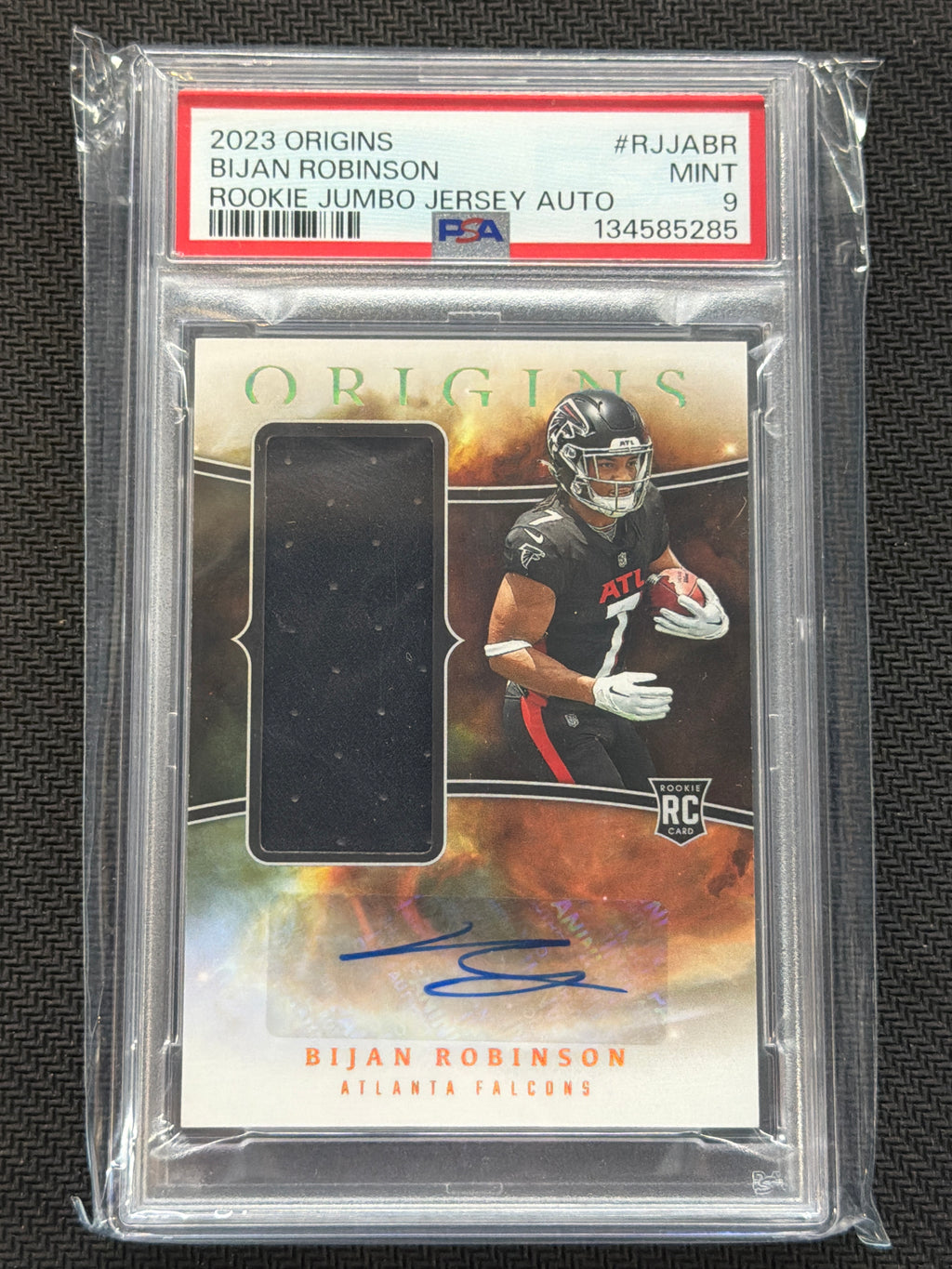 2023 Origins Bijan Robinson Rookie Patch Auto PSA 9 285