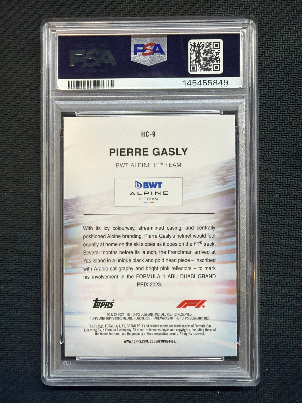 2024 Topps Chrome F1 Logofractor Pierre Gasly Helmet 849