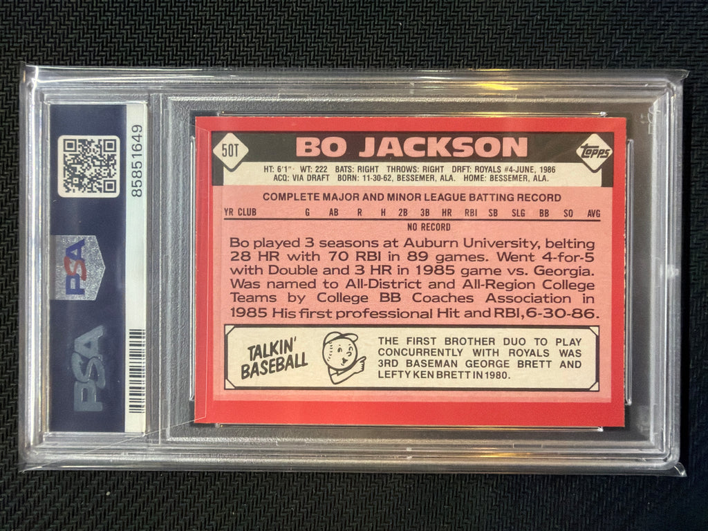 1986 Topps Traded Bo Jackson Tiffany Rookie #50T PSA 8 649