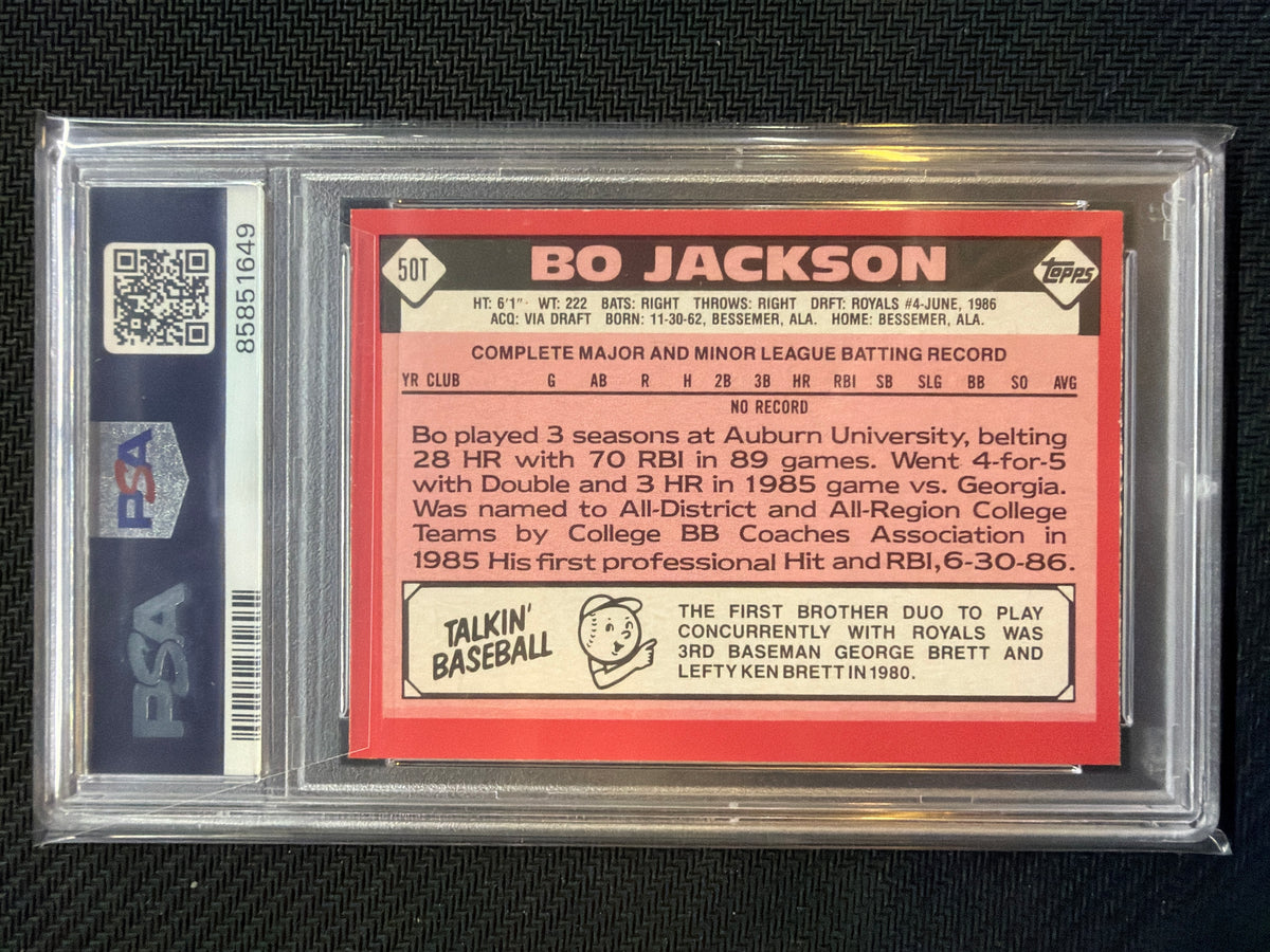1986 Topps Traded Bo Jackson Tiffany Rookie #50T PSA 8 649