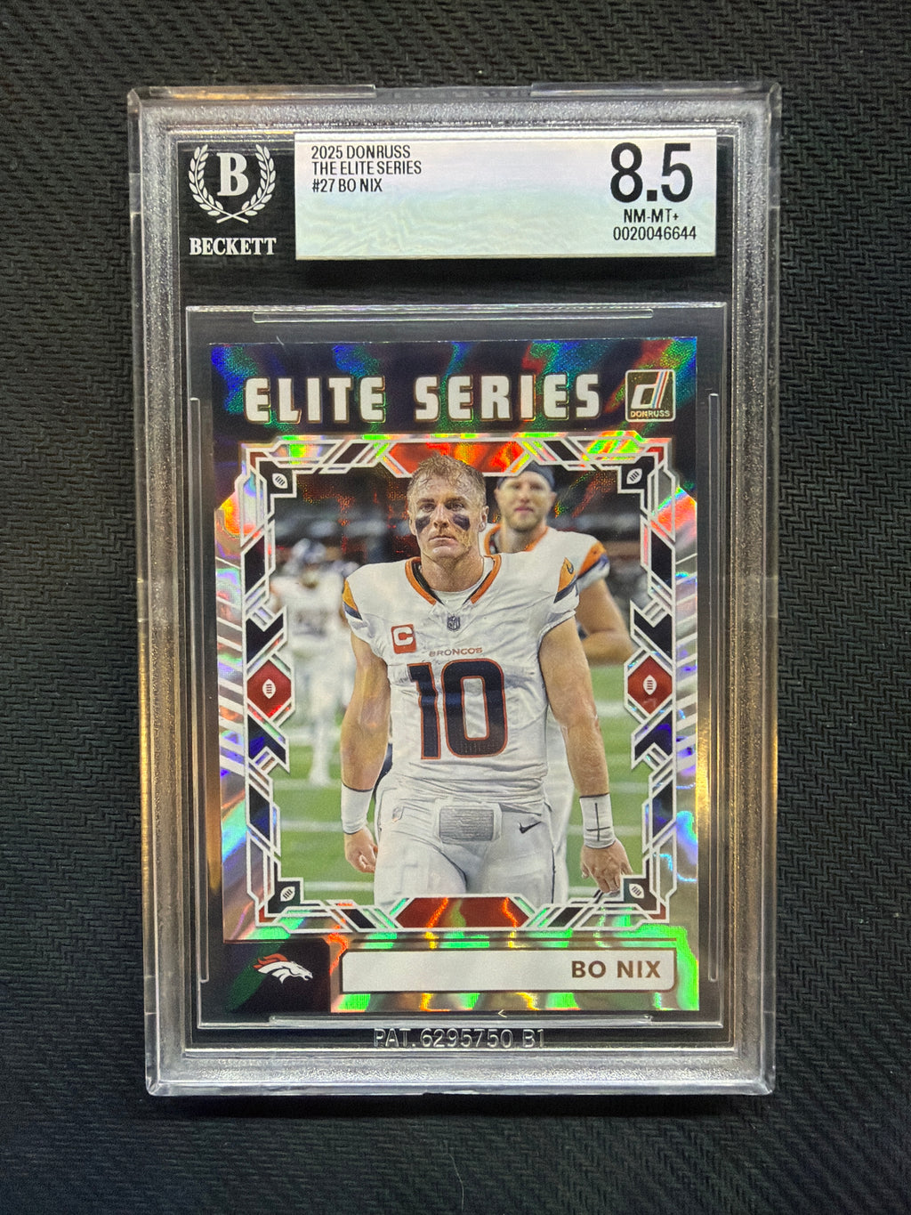 2025 Donruss Elite Series Bo Nix BGS 8.5 Broncos