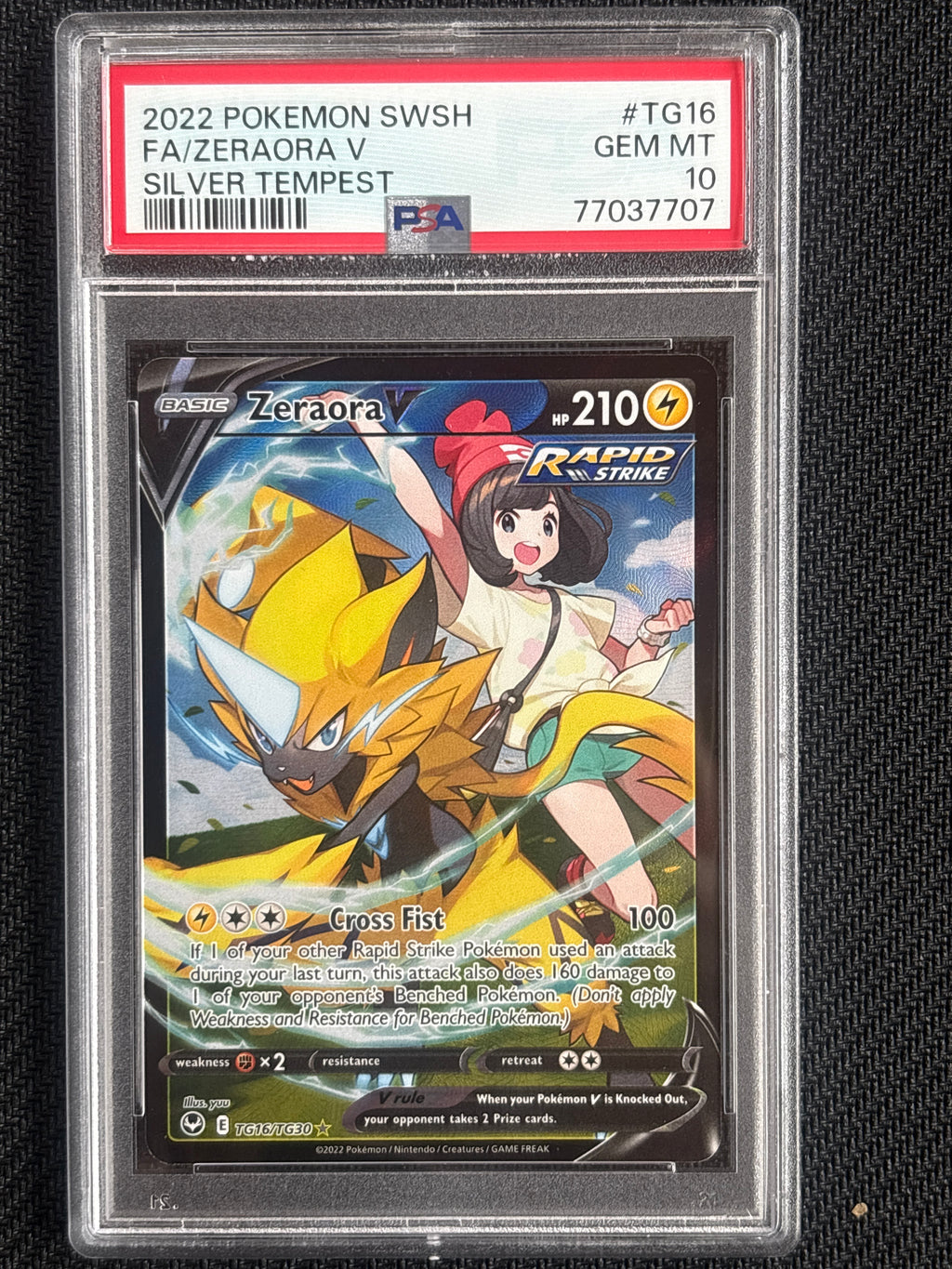 2022 Pokemon Zeraora V TG16 PSA 10