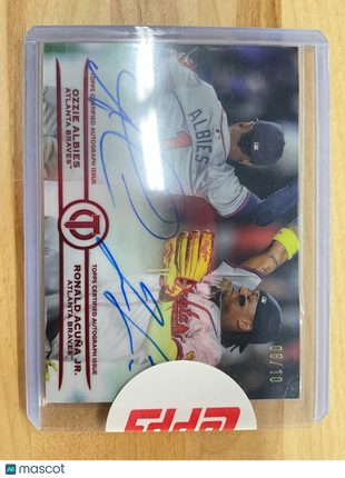 2025 Topps Tribute Ronald Acuna Jr. Ozzie Albies Dual Auto /10 Red