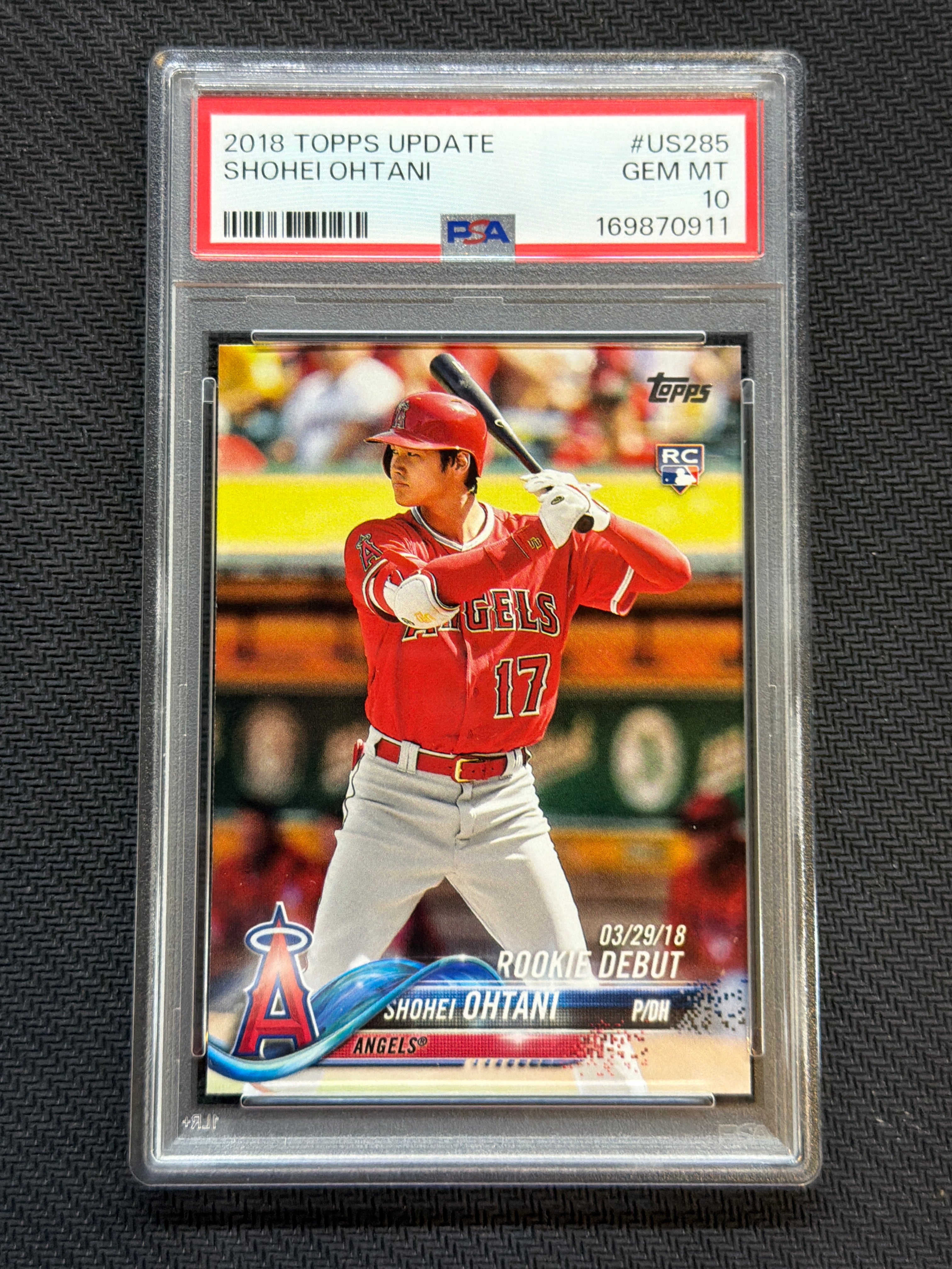 2018 Topps Update Shohei Ohtani #US285 PSA 10 911