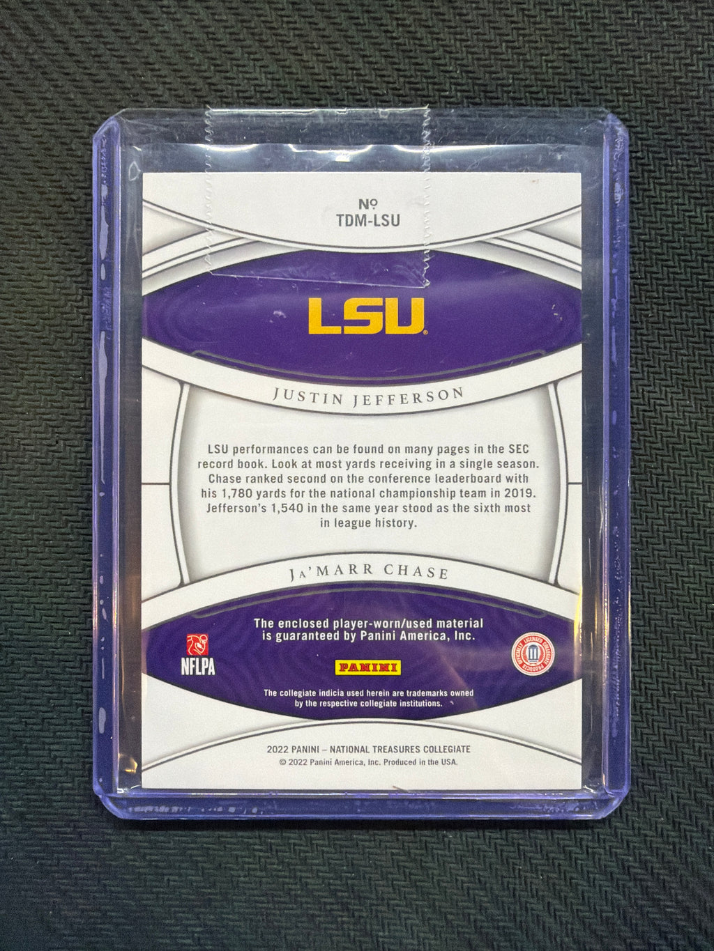 2022 National Treasures Collegiate Team Dual Materials Jefferson/Chase /99 LSU