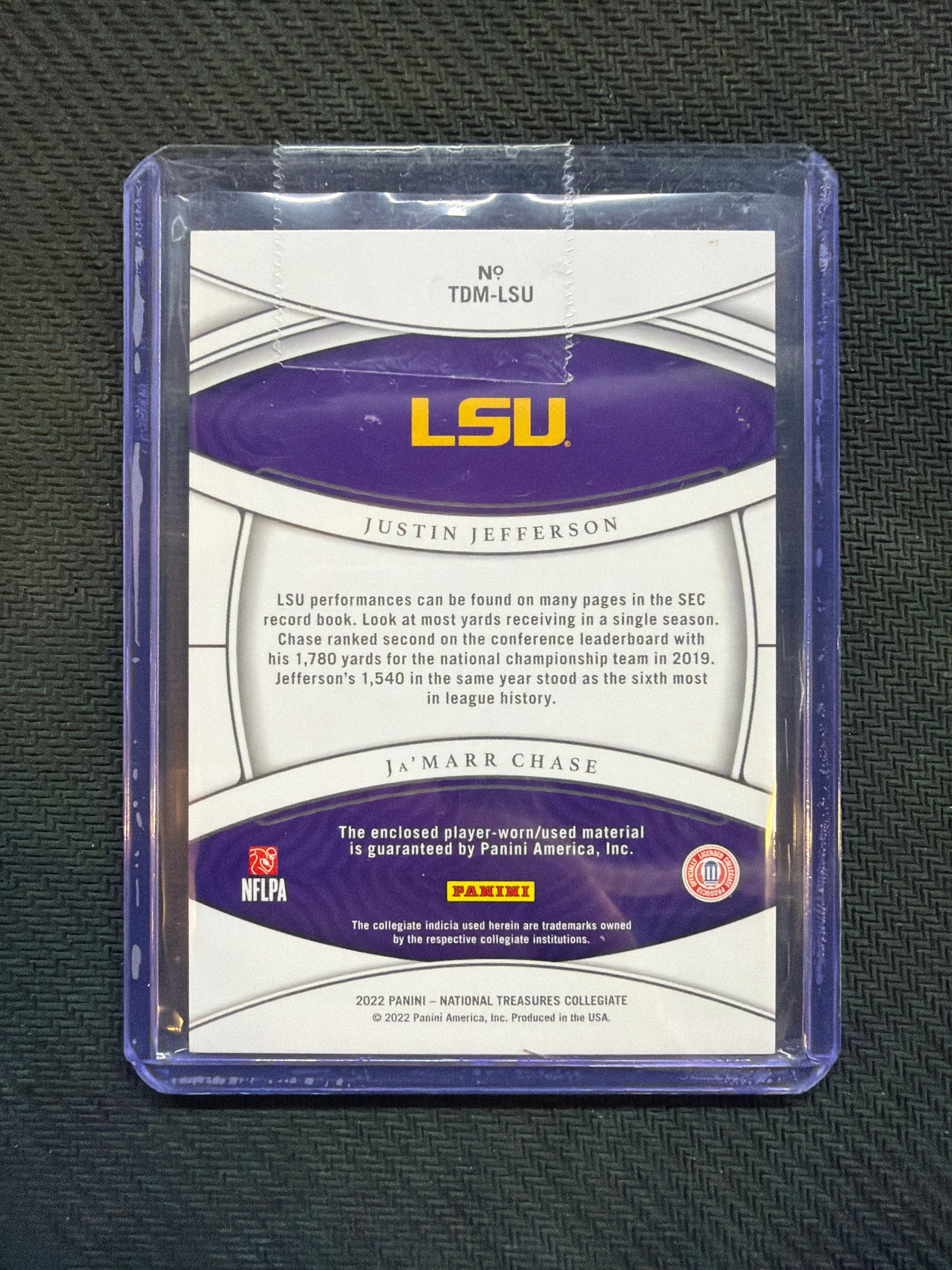 2022 National Treasures Collegiate Team Dual Materials Jefferson/Chase /99 LSU