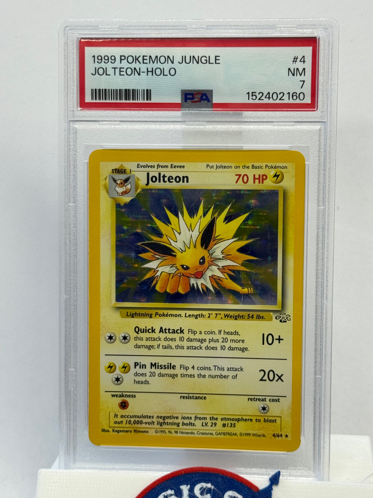1999 Pokemon Jungle Jolteon Holo 4 PSA 7