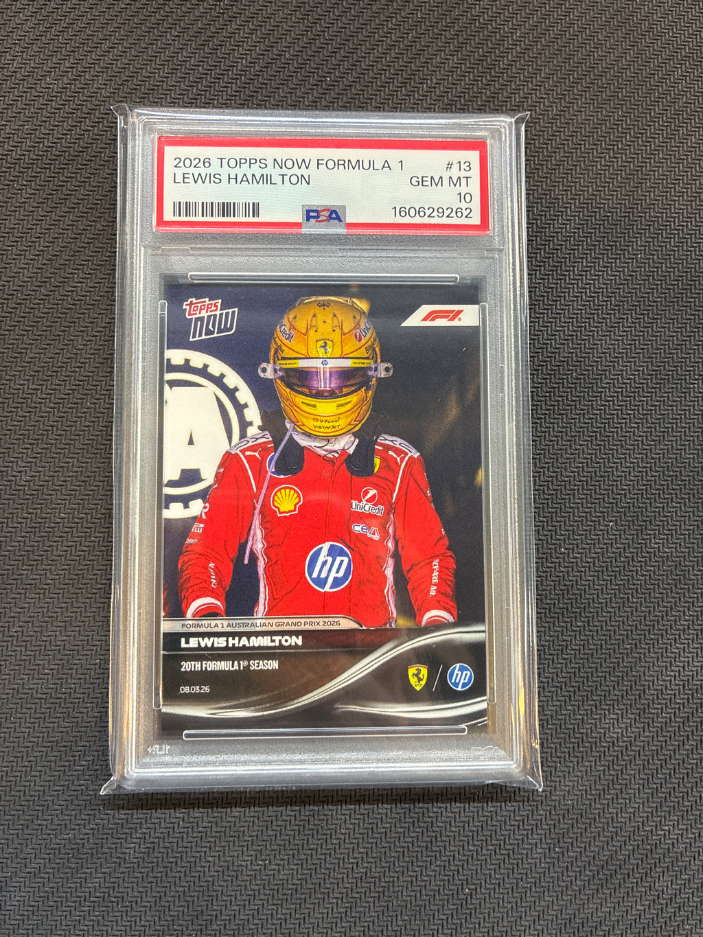 2026 Topps Now Formula 1 Lewis Hamilton #13 PSA 10 262