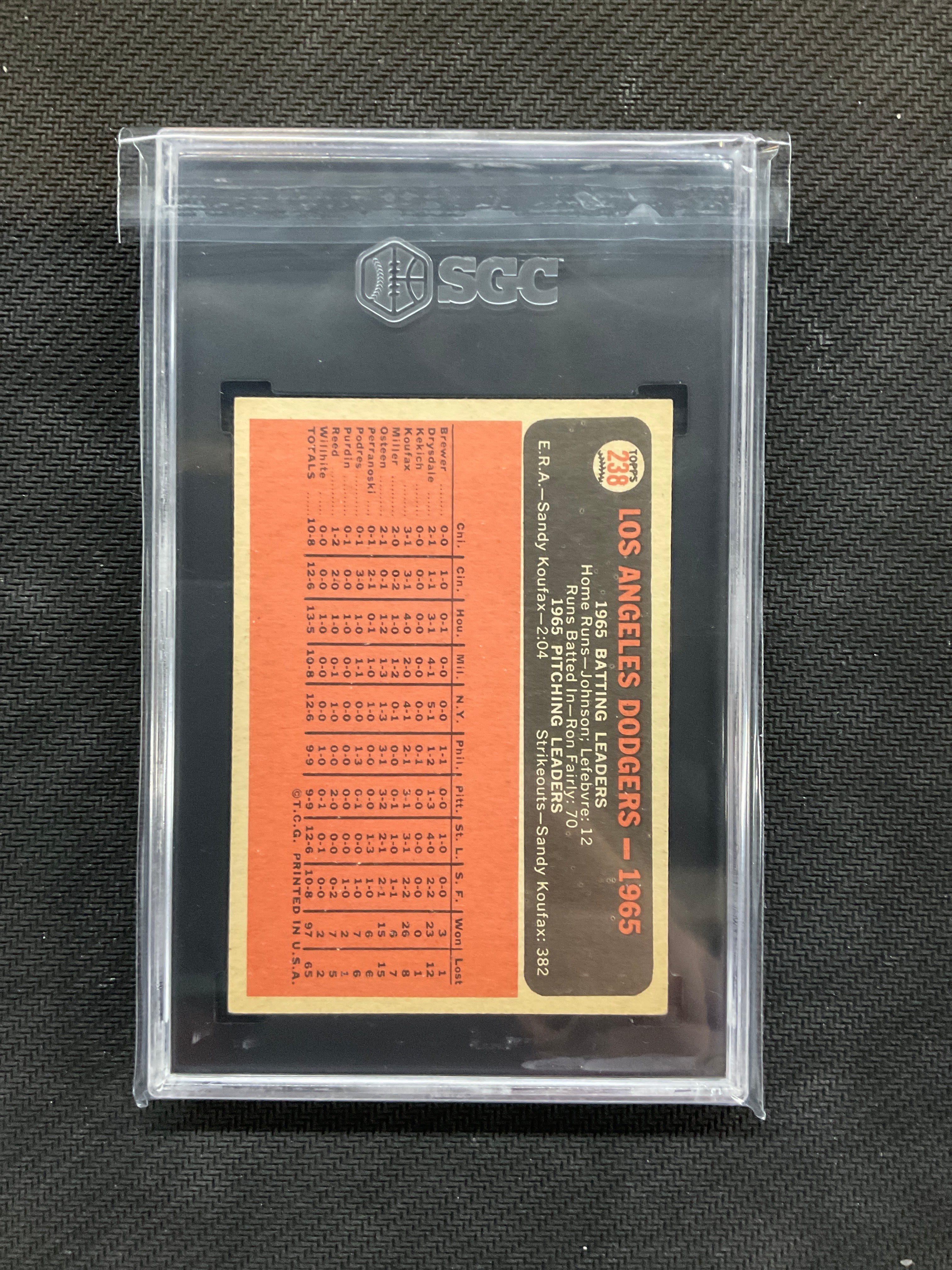 1966 Topps Dodgers #238 SGC 5