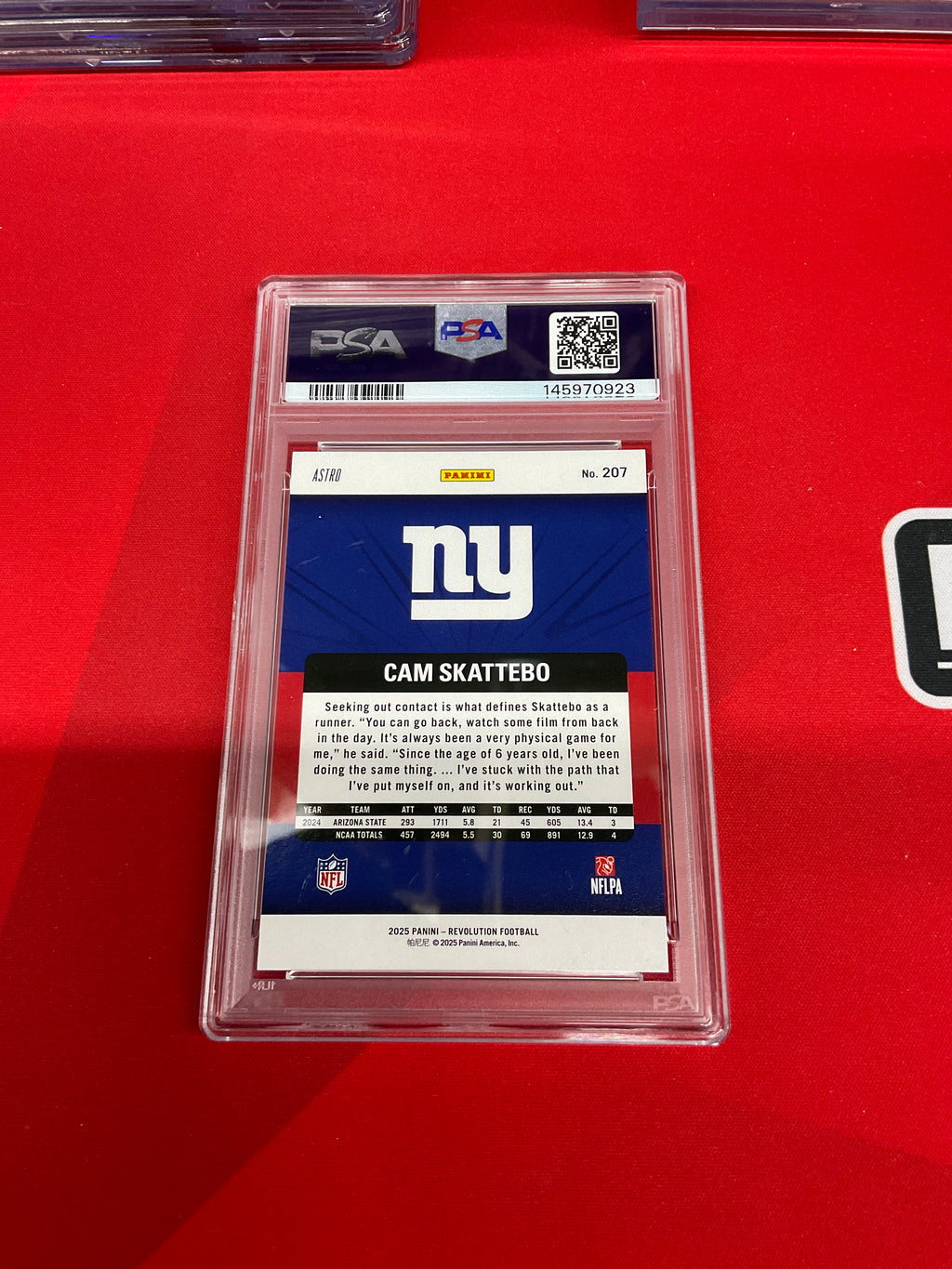 2025 Revolution Cam Skattebo Red Astro PSA 10 Giants