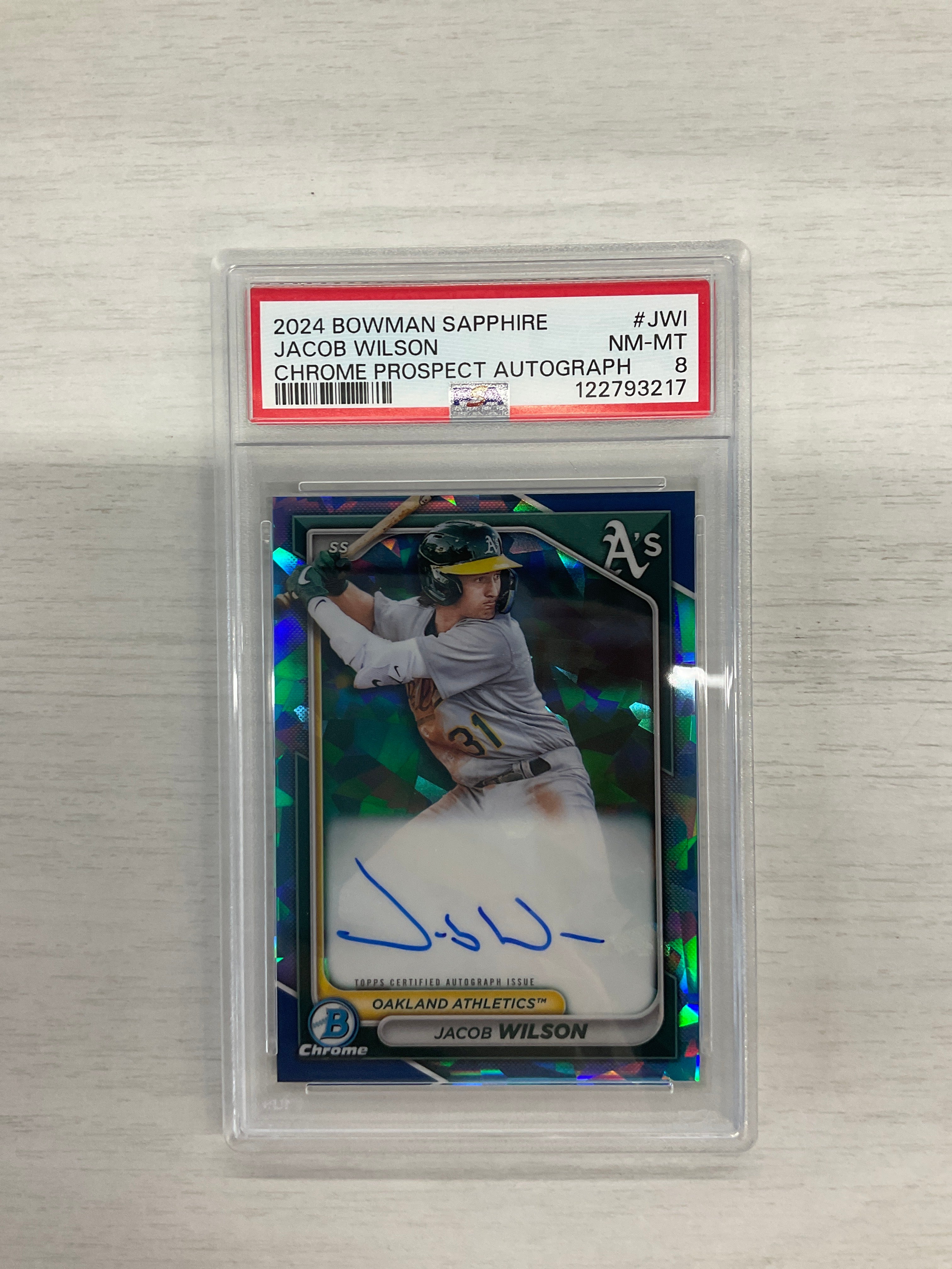 2024 Bowman Sapphire Jacob Wilson Auto PSA 8