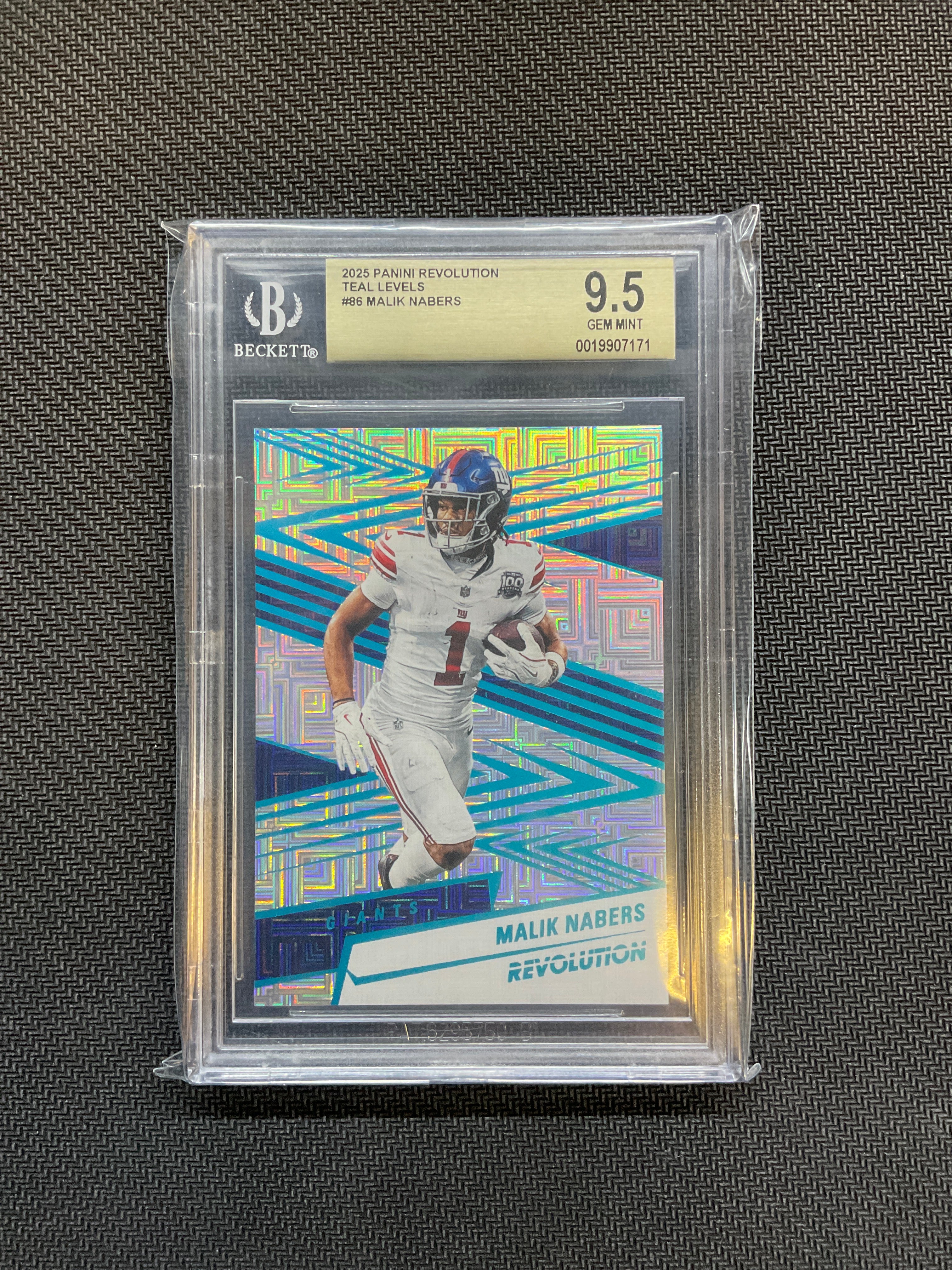 2025 Panini Revolution Malik Nabers Teal Levels /499 BGS 9.5 Giants