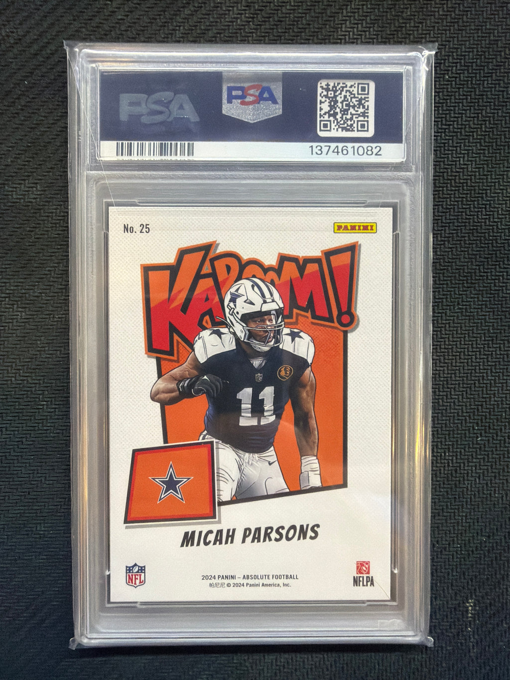 2024 Absolute Micah Parsons Kaboom! Vertical #25 PSA 9 Cowboys