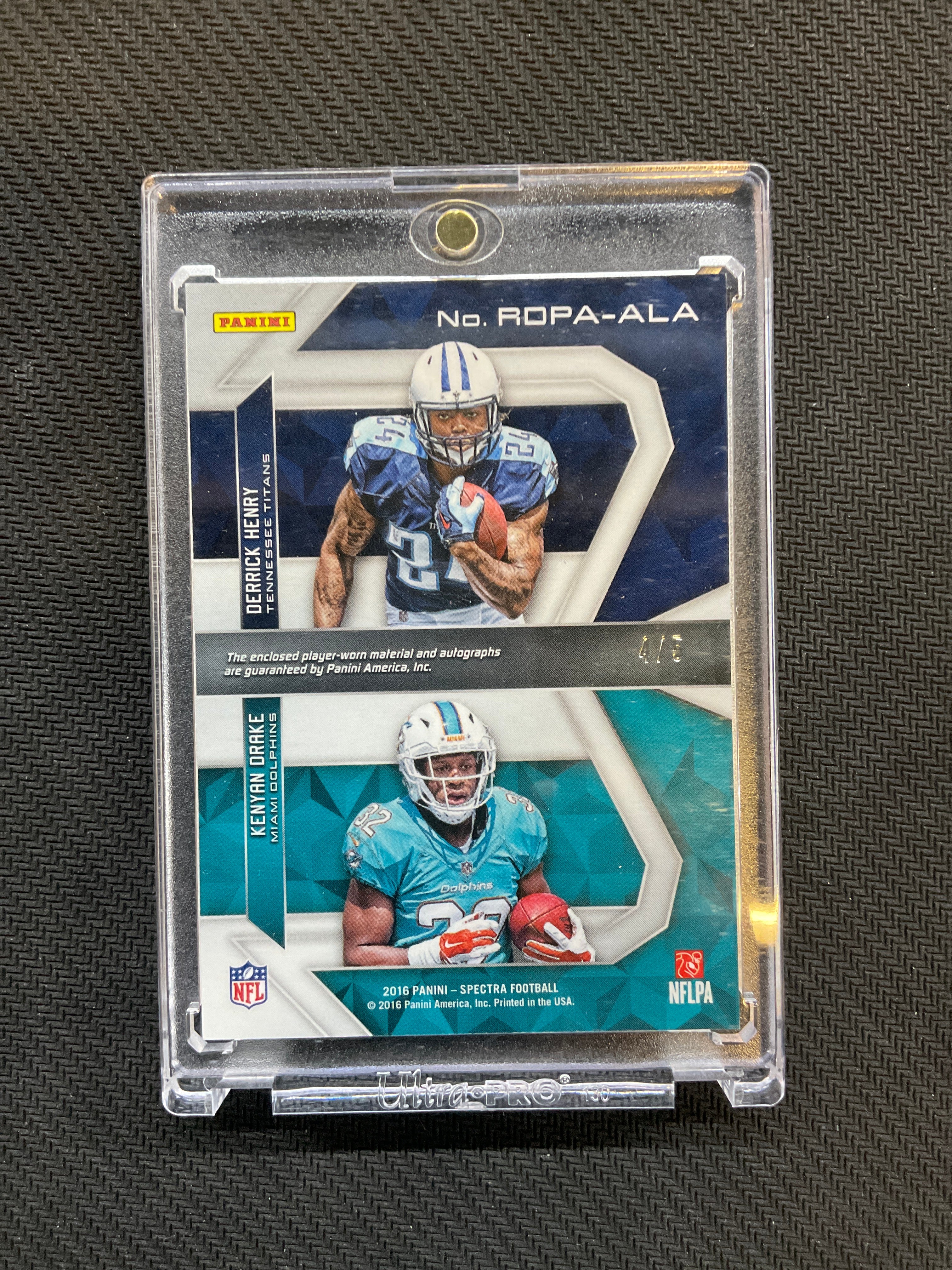 2016 Spectra Derrick Henry Kenyan Drake Patch Auto /5 Alabama