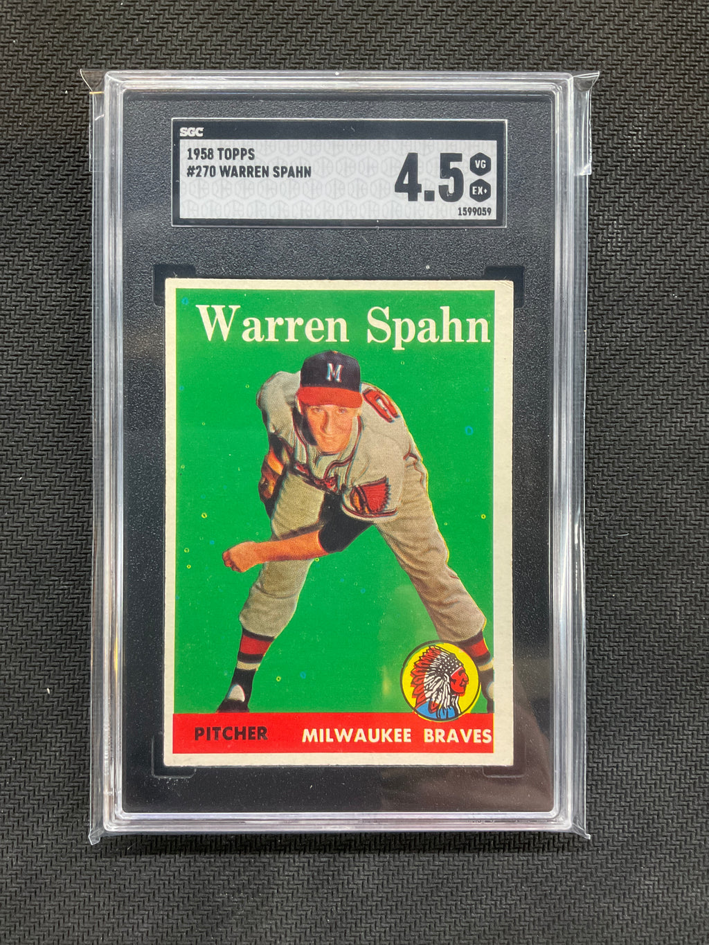 1958 Topps Warren Spahn #270 SGC 4.5 Braves