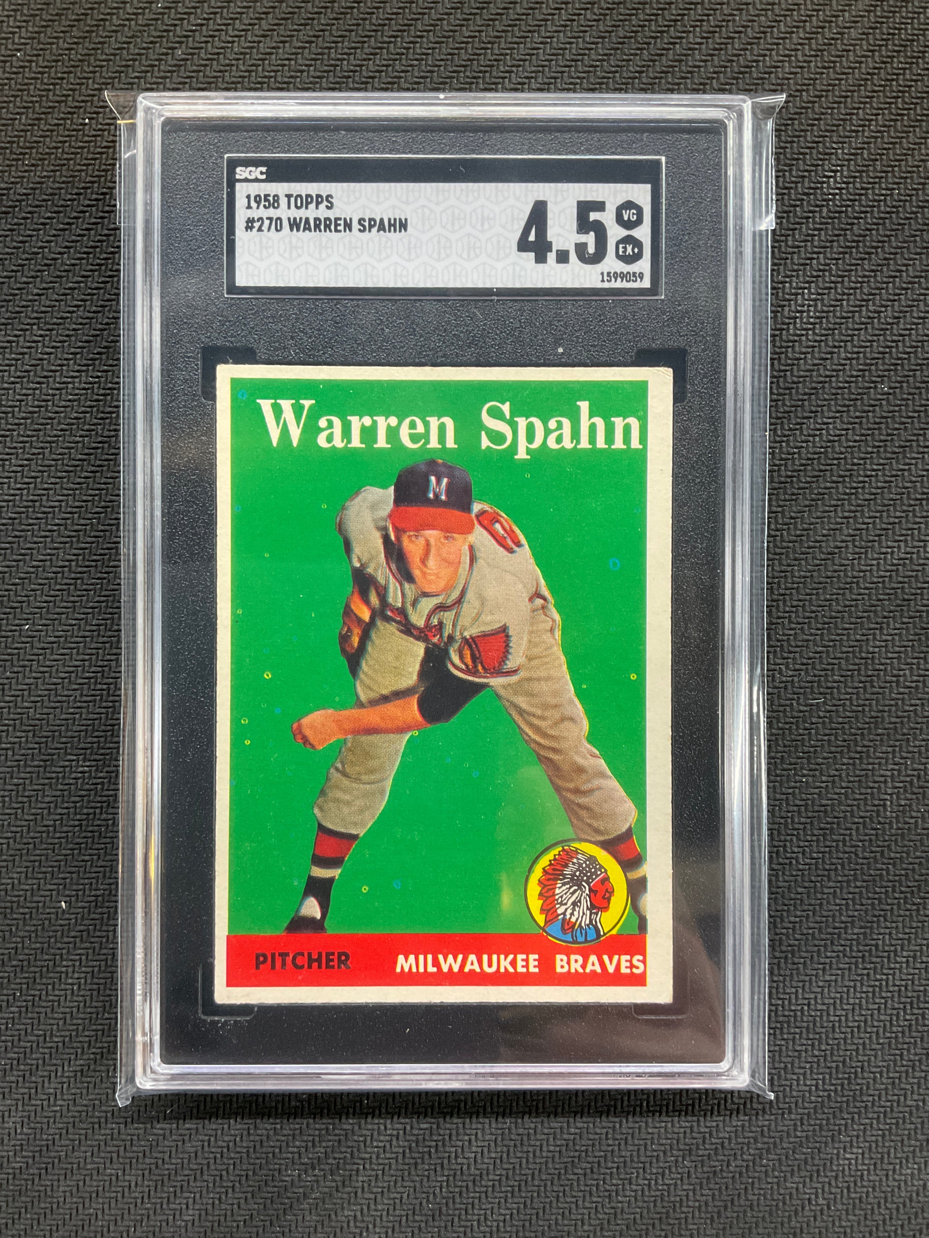 1958 Topps Warren Spahn #270 SGC 4.5 Braves
