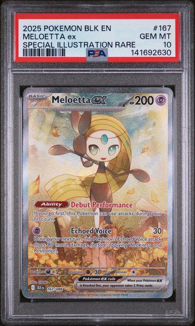 2025 Pokemon Black Bolt Meloetta ex 167 PSA 10