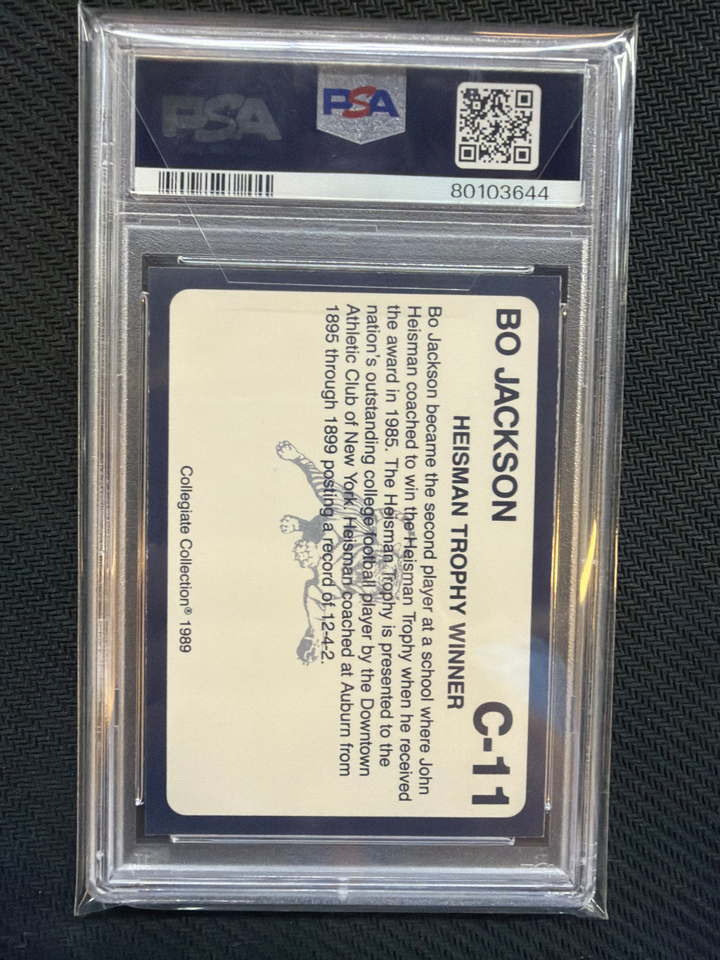 1989 Auburn Coke 20 Bo Jackson #C-11 PSA 8.5 Auburn