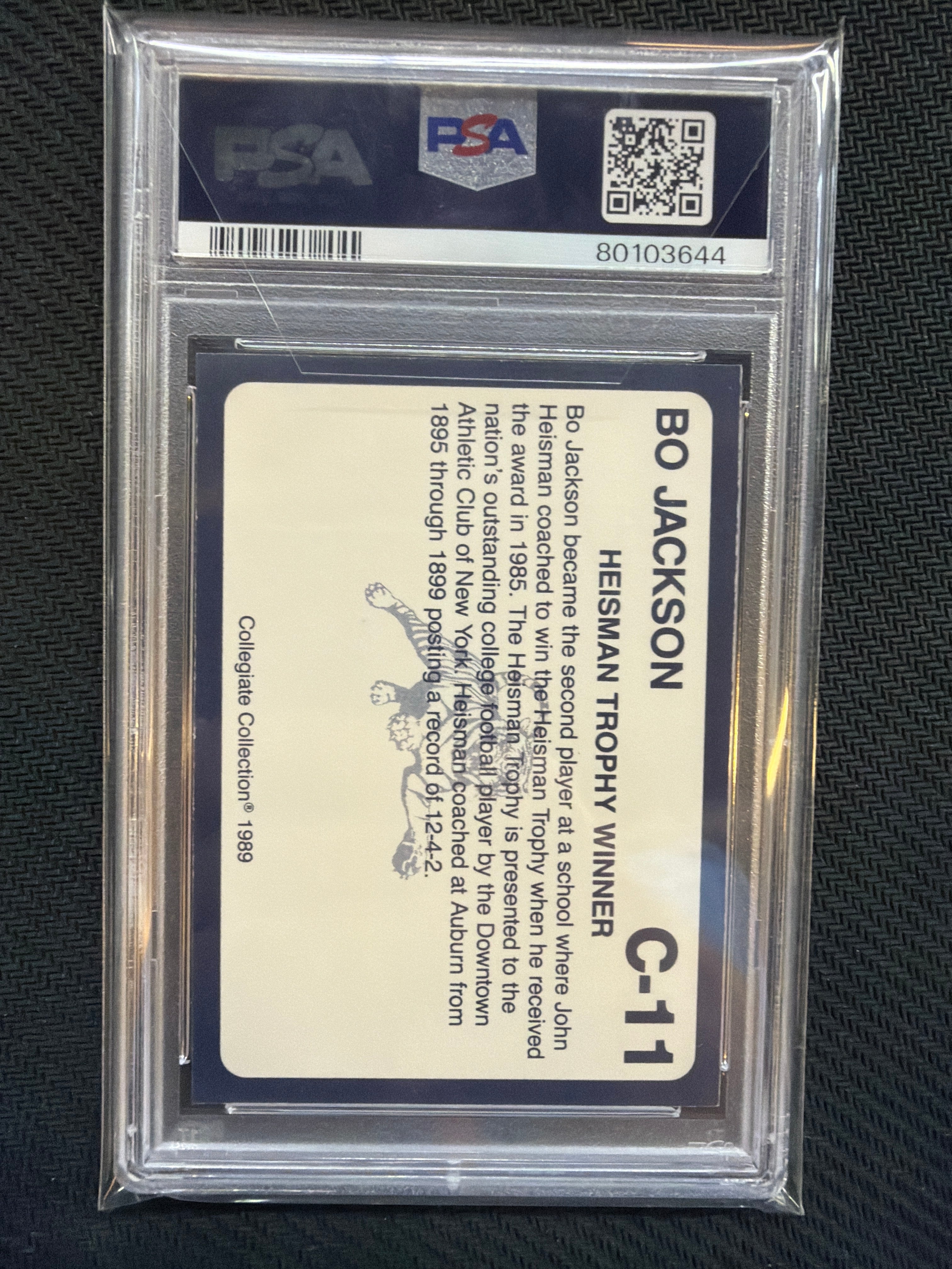 1989 Auburn Coke 20 Bo Jackson #C-11 PSA 8.5 Auburn