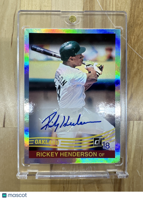 2018 Donruss Rickey Henderson Oakland Auto HOF