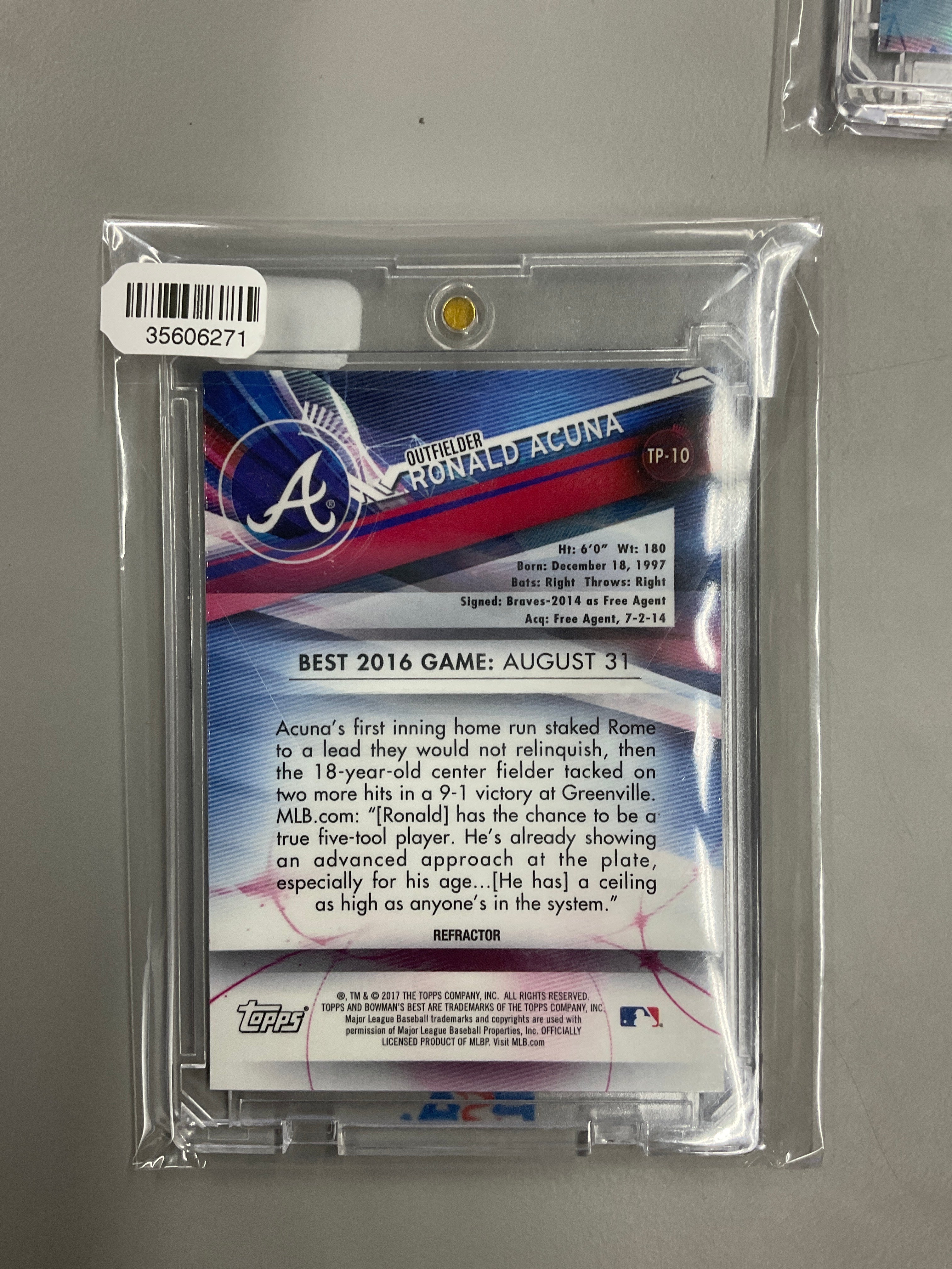 2017 Bowman's Best Ronald Acuna Jr. Rookie Refractor Braves