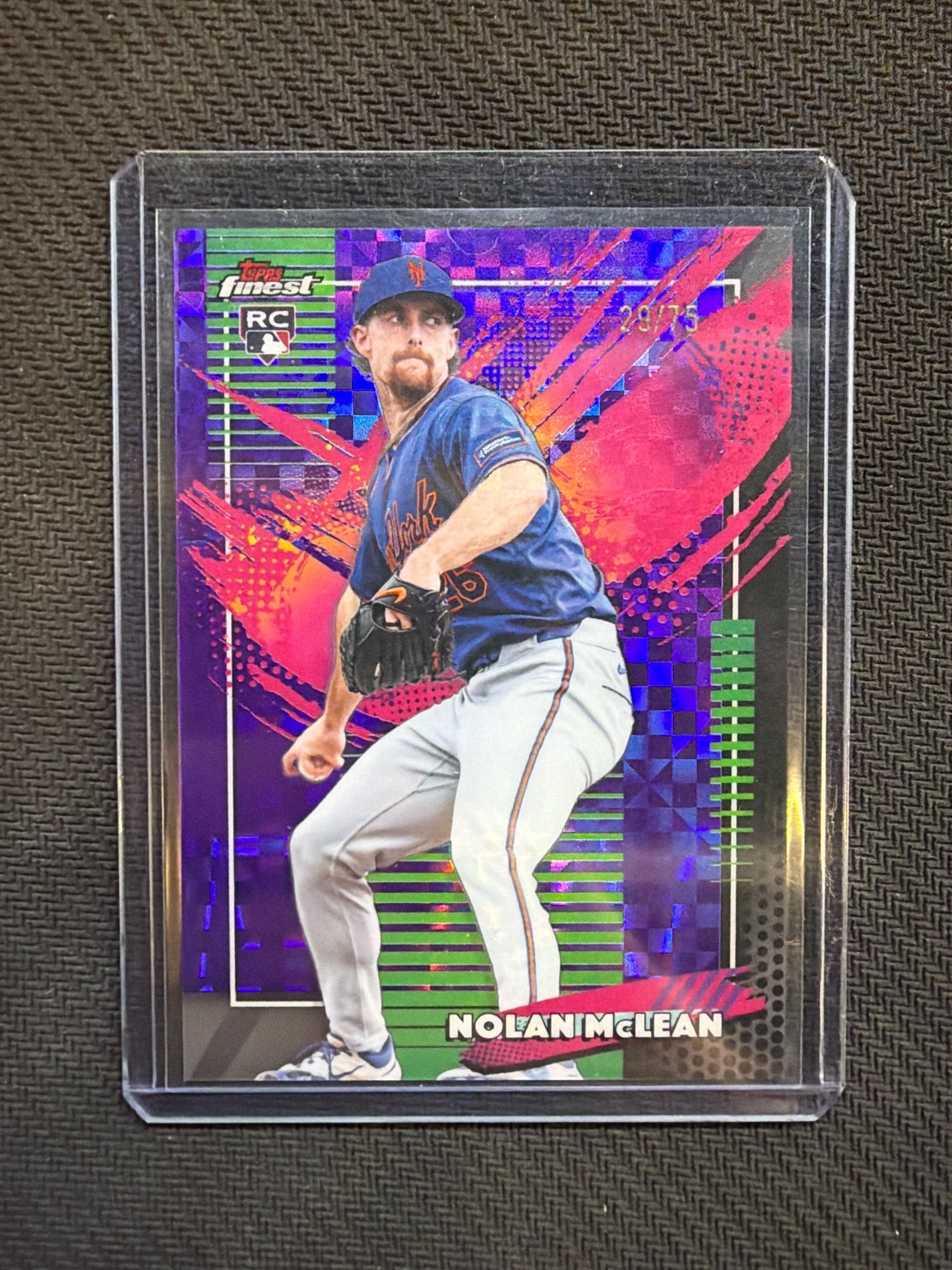 2026 Topps Finest Nolan Mclean Rookie Rare Purple /75 Mets