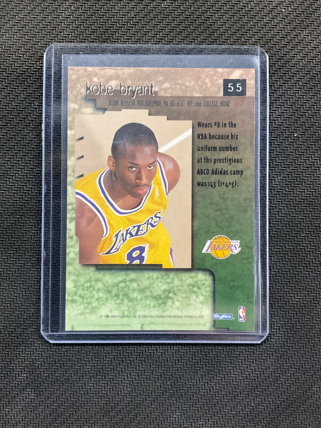 1996 SkyBox Kobe Bryant Rookie #55 Lakers