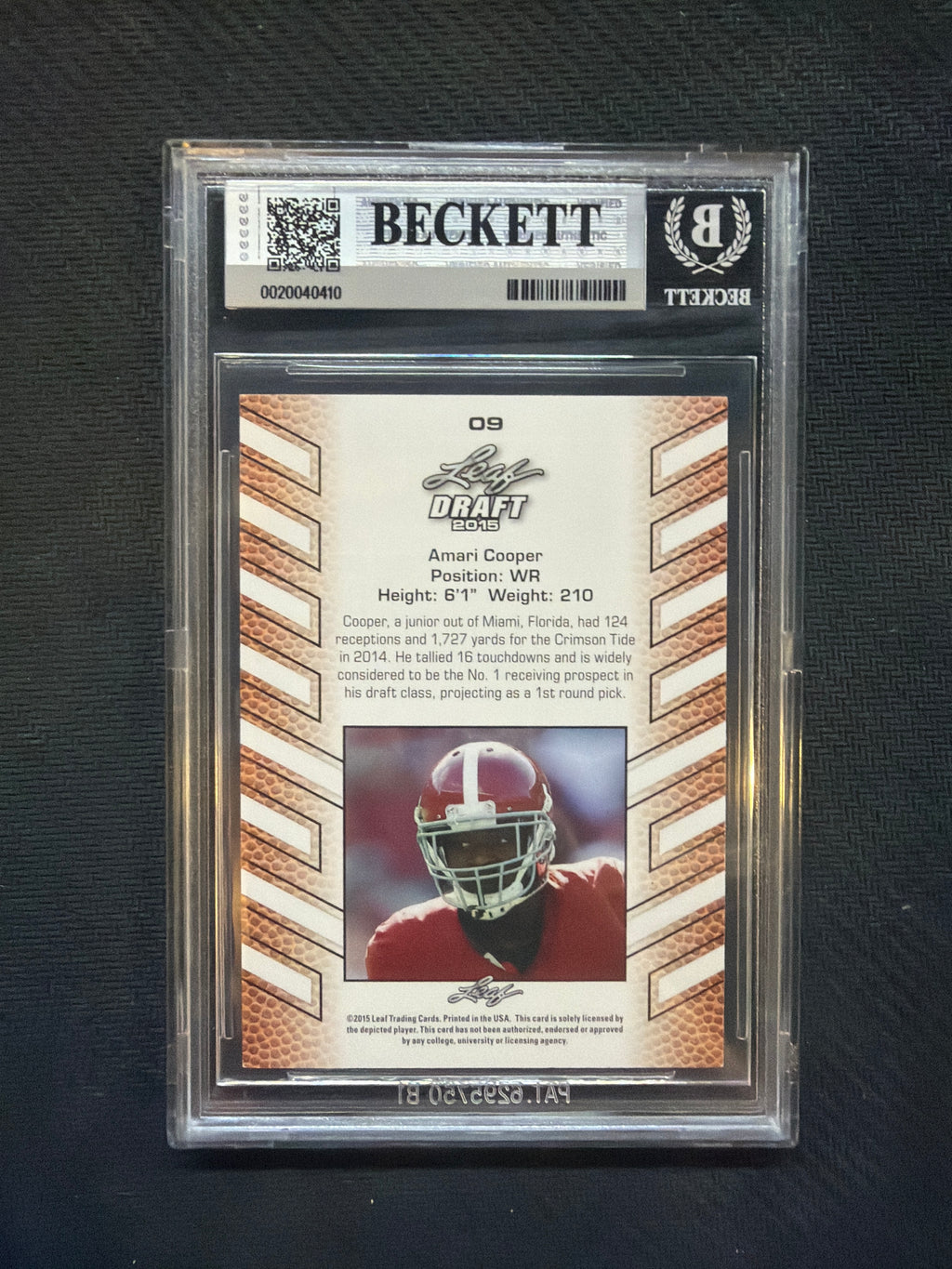 2015 Leaf Draft Special Issue Amari Cooper Gold /100 BGS 8 Alabama