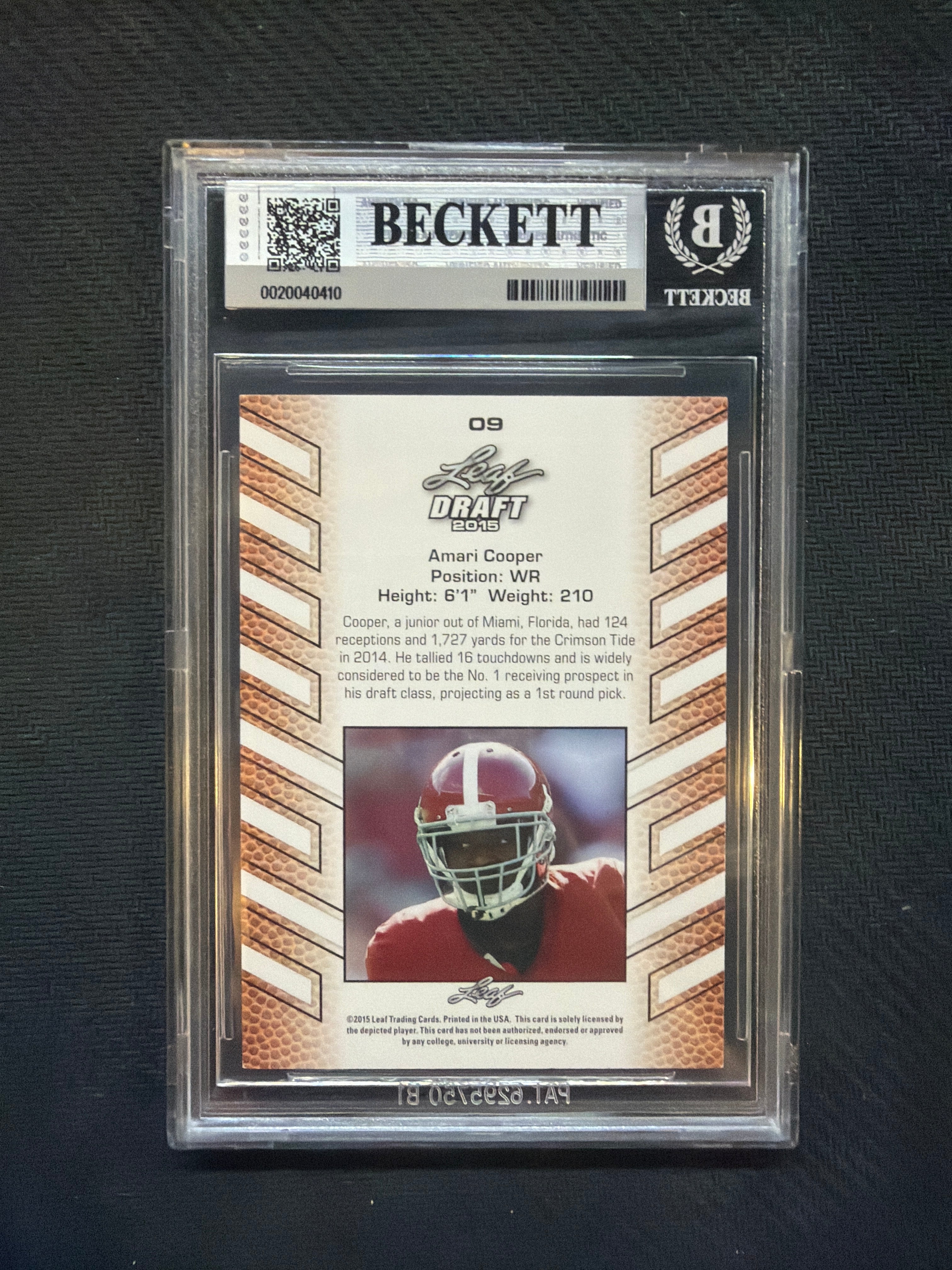 2015 Leaf Draft Special Issue Amari Cooper Gold /100 BGS 8 Alabama
