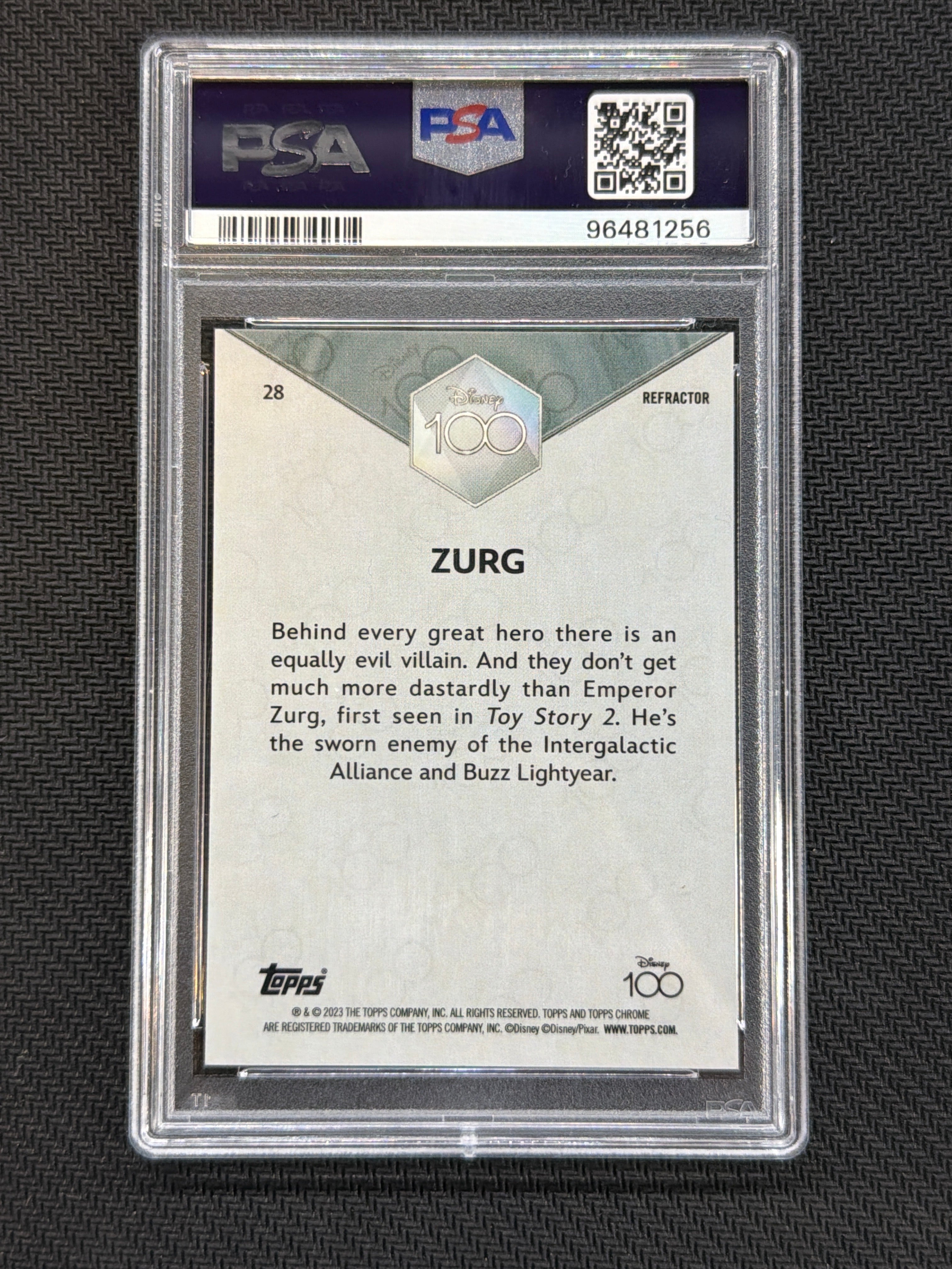2023 Topps Chrome Disney 100 Zurg Refractor PSA 10 256