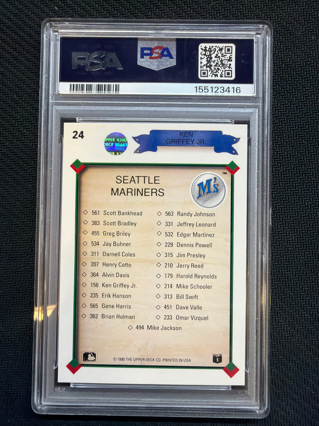 1990 Upper Deck Ken Griffey Jr Mariners Checklist #24 PSA 9