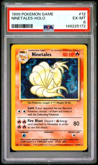 1999 Pokemon Base Ninetales Holo 12 PSA 6