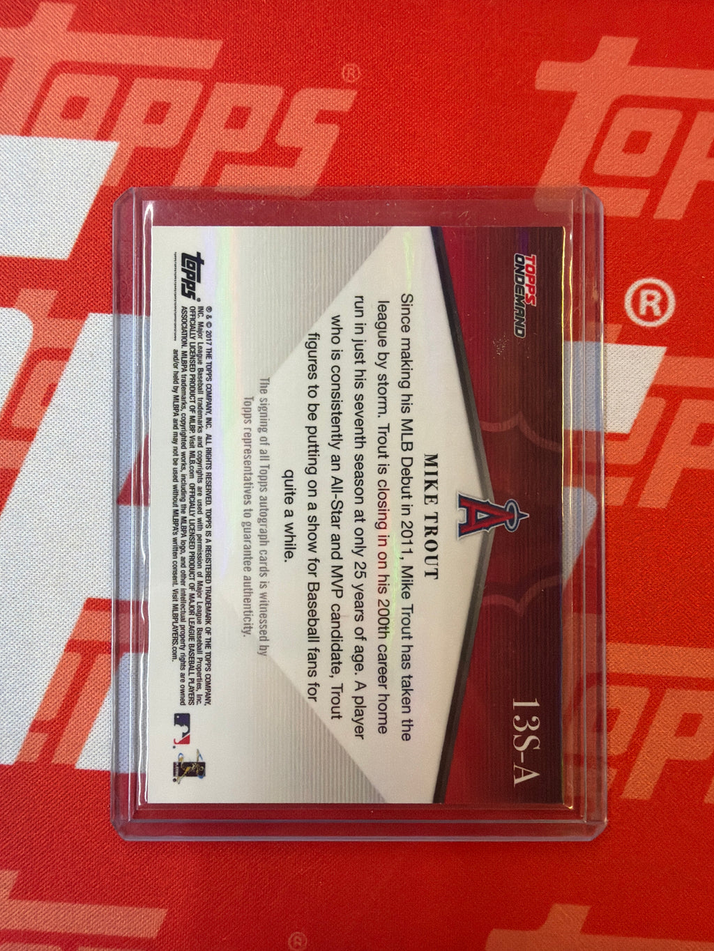 2017 Topps On Demand Mike Trout Auto /5 Chasing 600