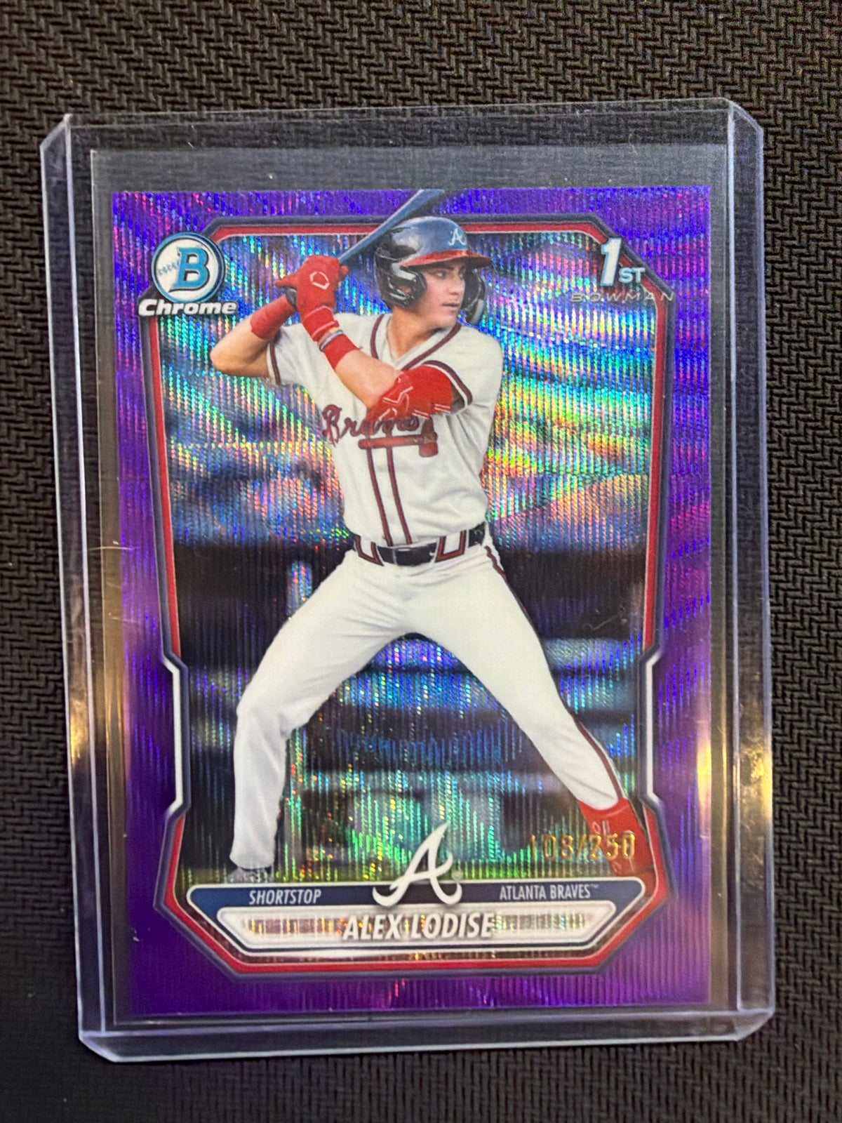 2026 Bowman Chrome Alex Lodise Purple Wave /250 1st Braves