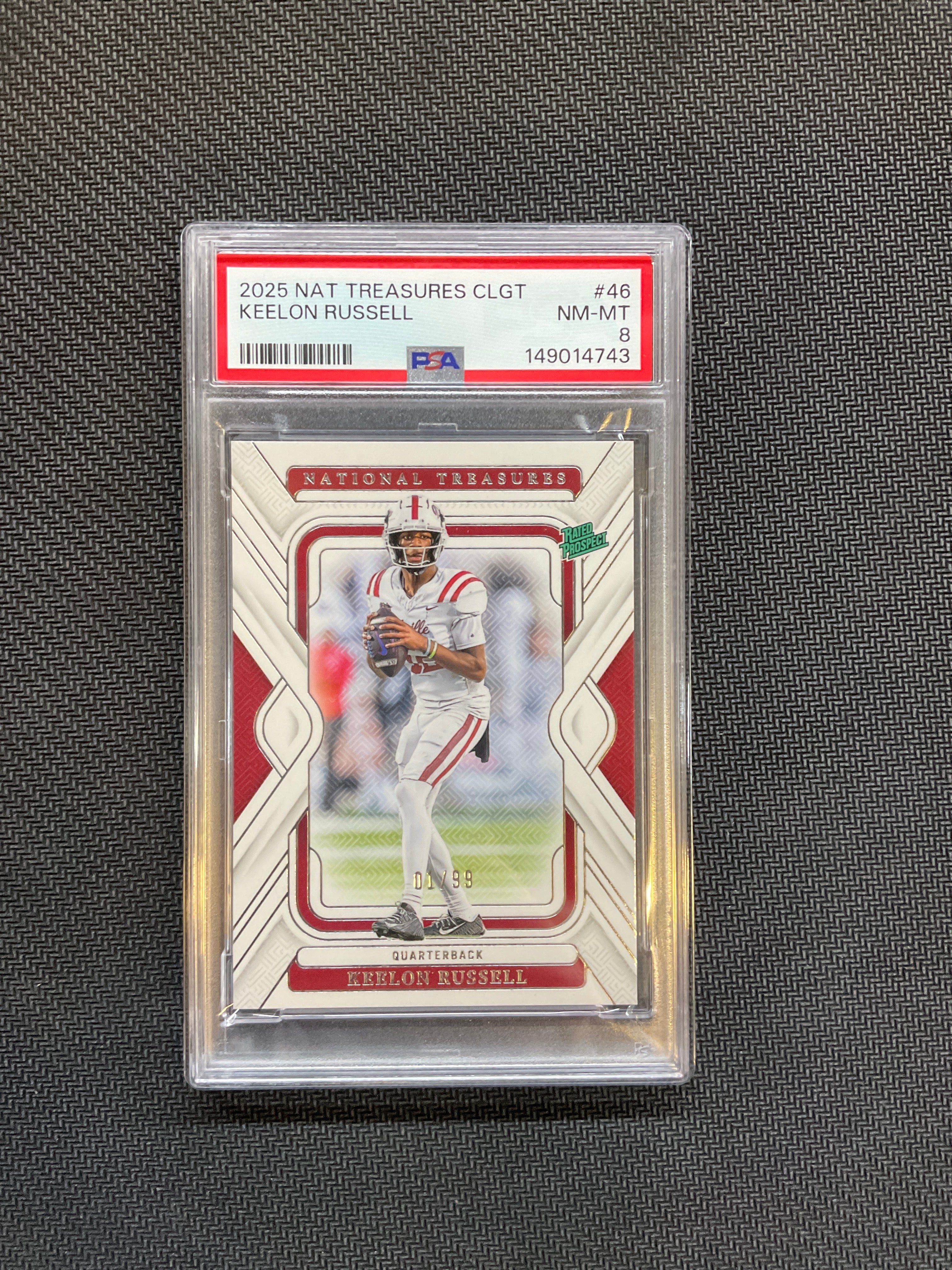 2025 National Treasures Collegiate /99 PSA 8 Alabama
