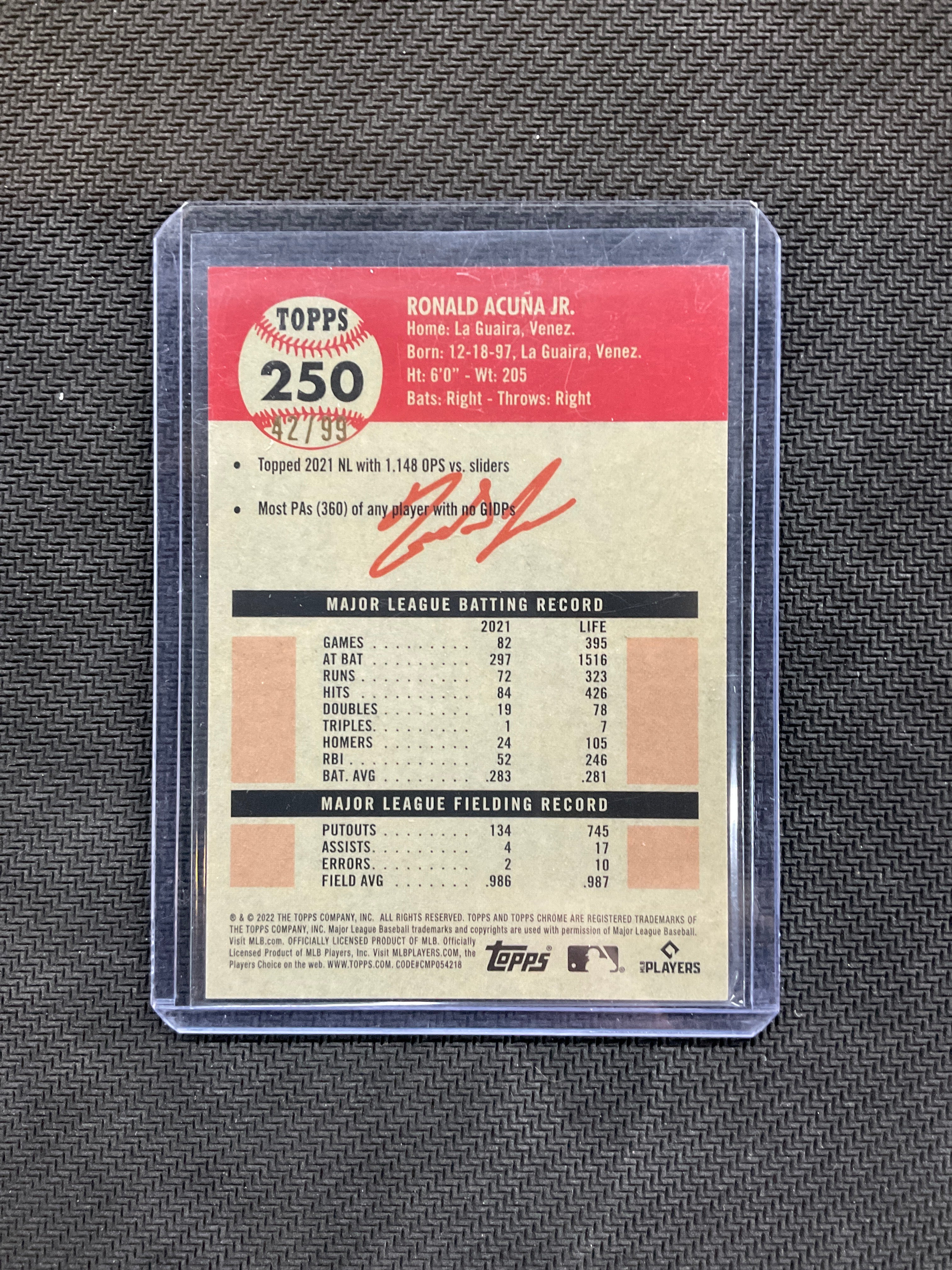 2022 Topps Platinum Ronald Acuna Jr. /99 Green Wave Braves