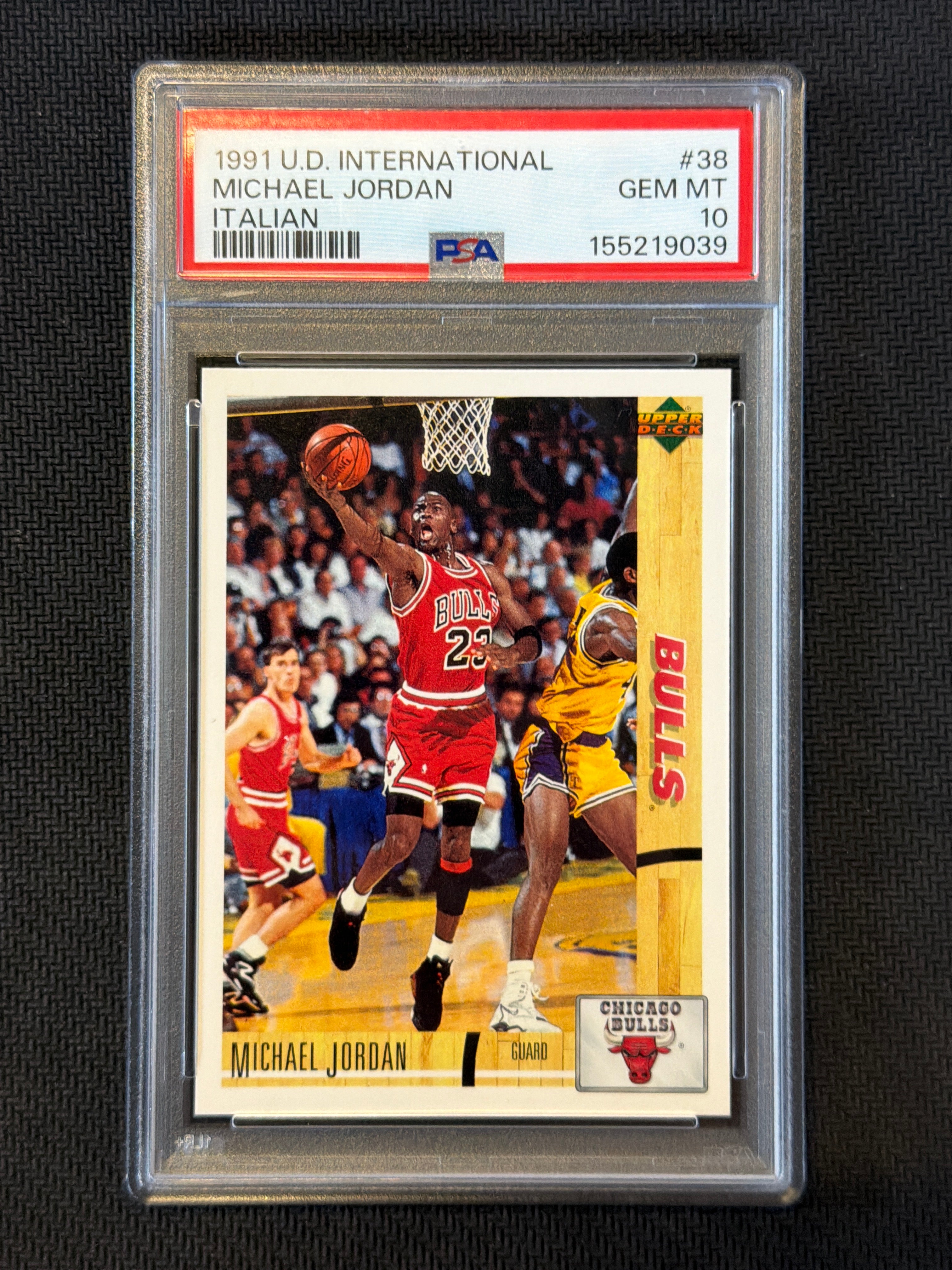1991 Upper Deck International Michael Jordan Italian PSA 10 Bulls