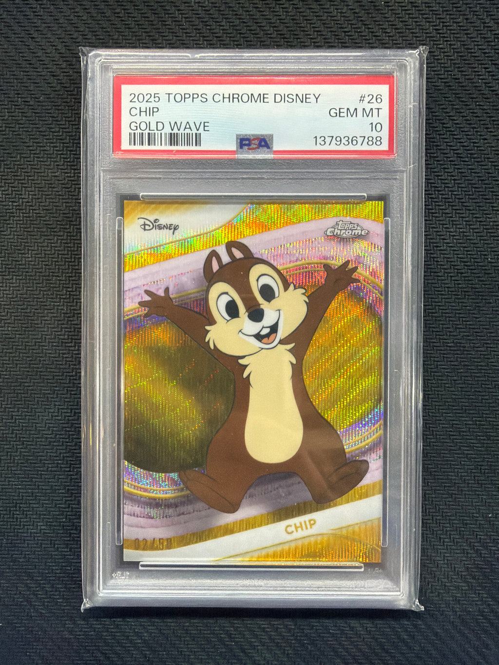2025 Topps Chrome Disney Chip Gold Wave /50 PSA 10 788