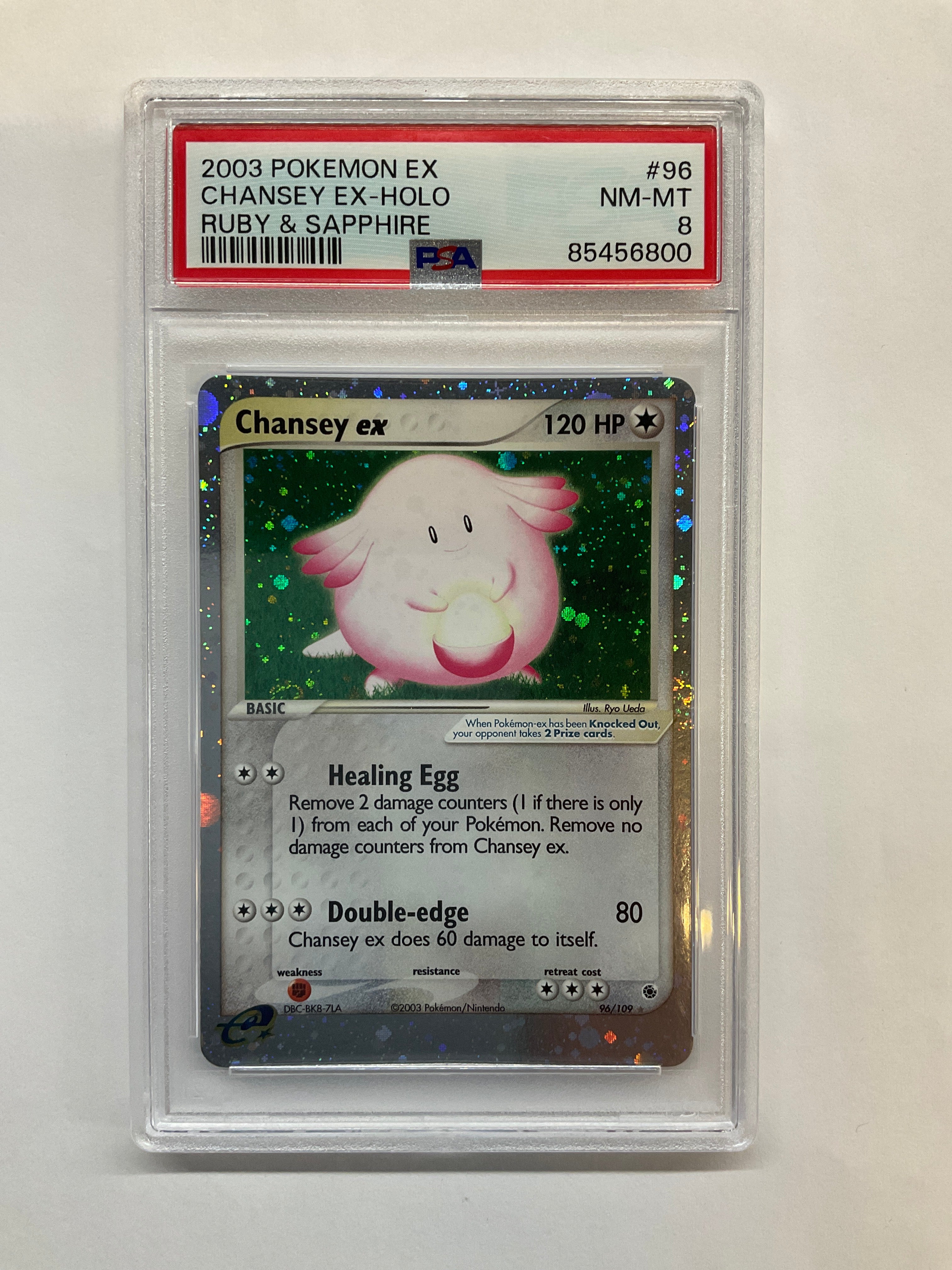 2003 Pokemon Ruby & Sapphire Chansey ex 96 Holo PSA 8 - SWIRL!