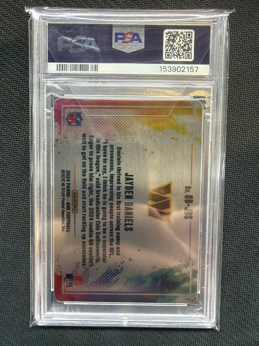2024 Panini One Jayden Daniels Color Blast Plate PSA 10 157