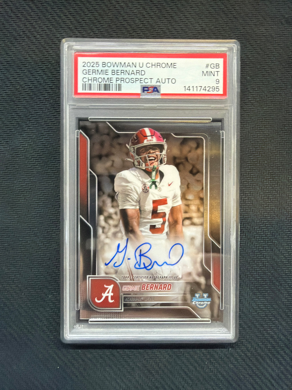 2025 Bowman U Germie Bernard Auto PSA 9 Alabama 295