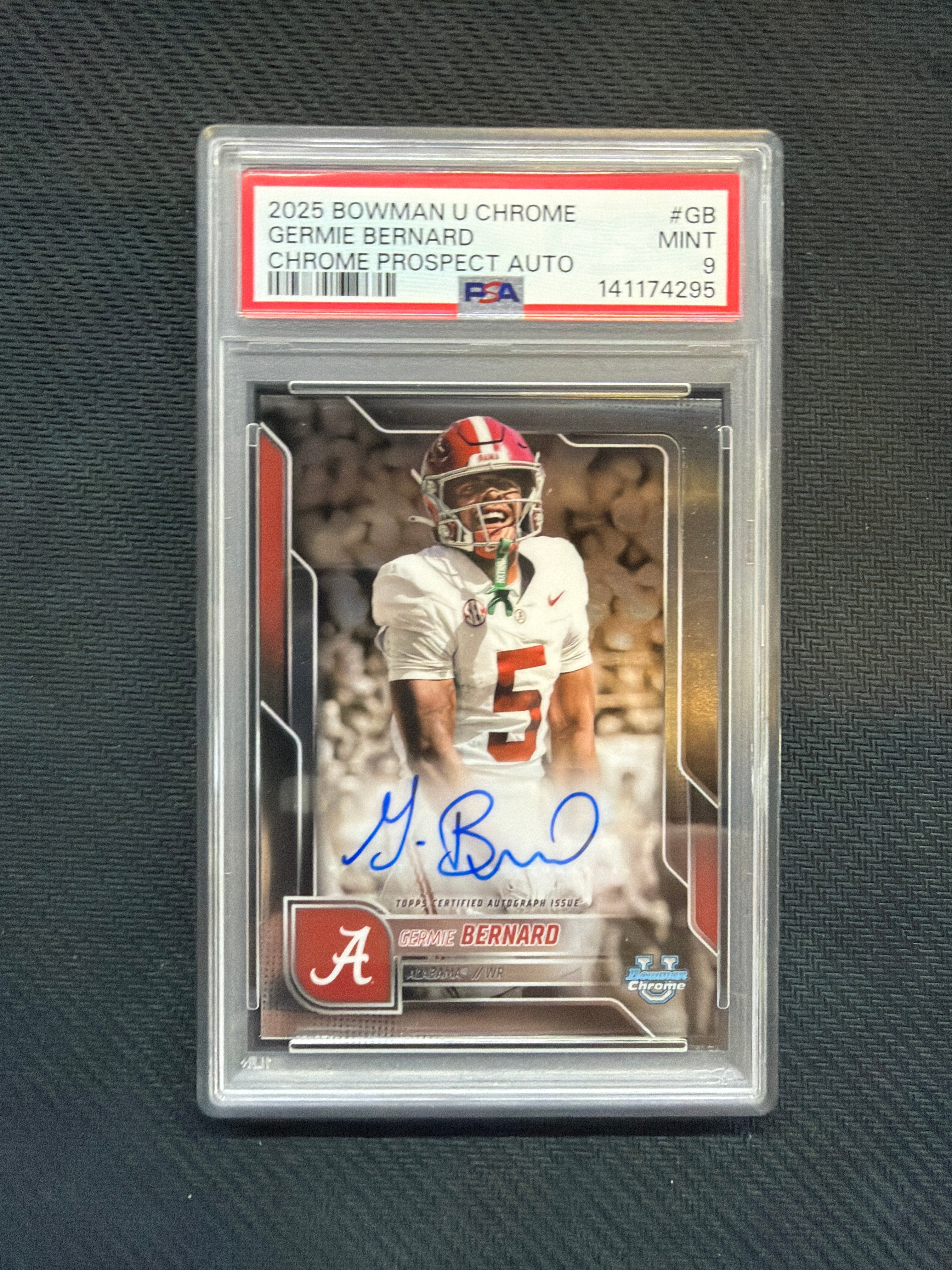 2025 Bowman U Germie Bernard Auto PSA 9 Alabama 295