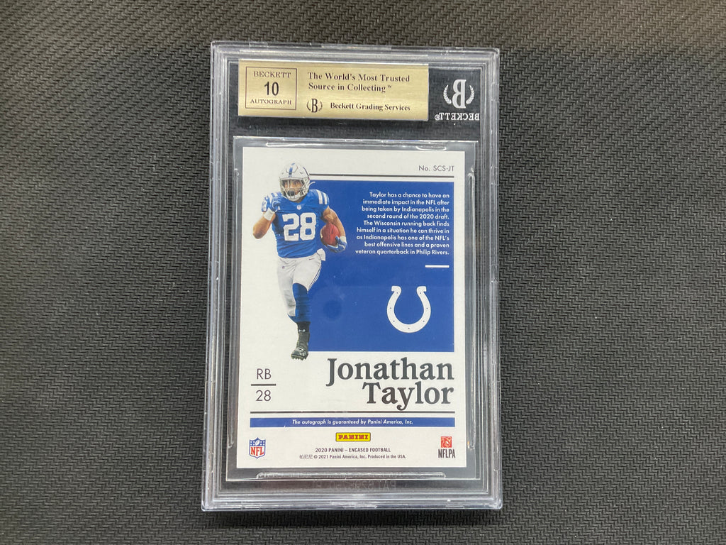 2020 Encased Jonathan Taylor Rookie Auto /10 Green BGS 9.5