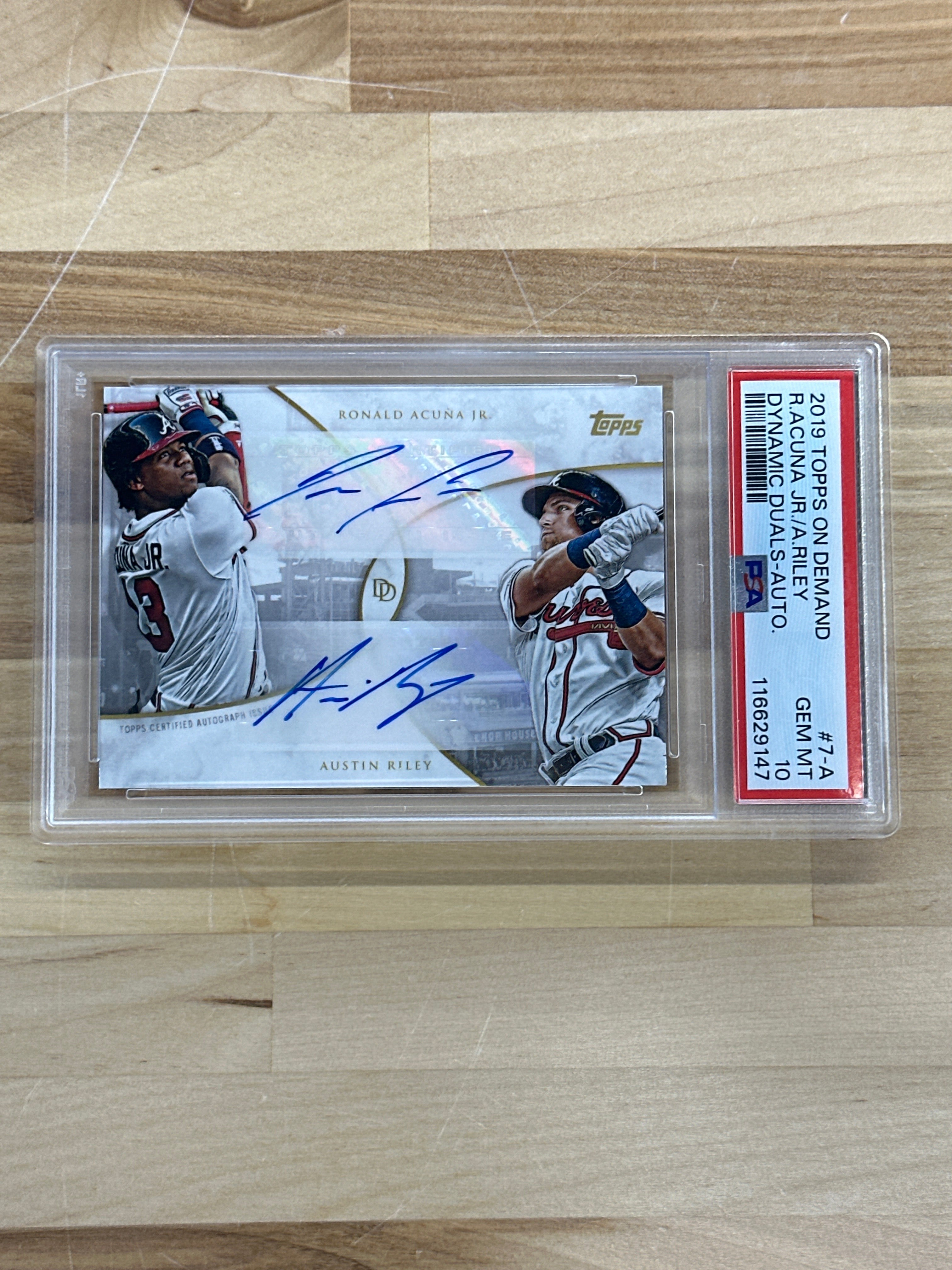 2019 Topps Dynamic Duals Ronald Acuna Austin Riley Dual Auto PSA 10